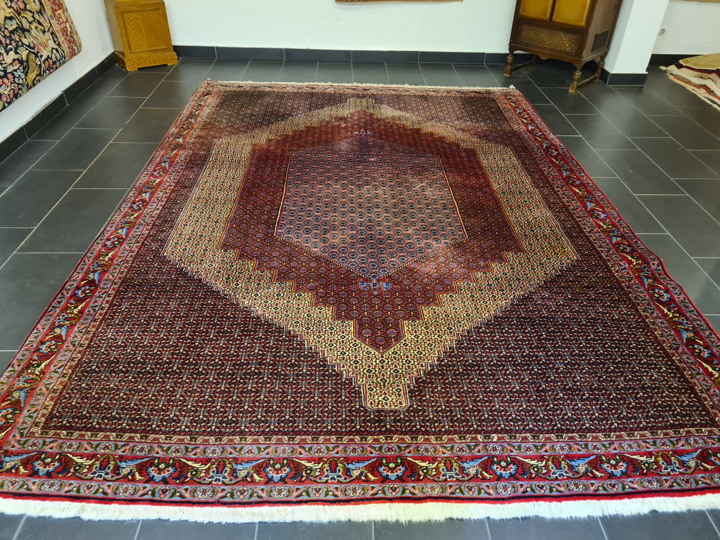 Königlicher Bidjar Perser Teppich Handgeknüpfter Orientteppich 352x255cm