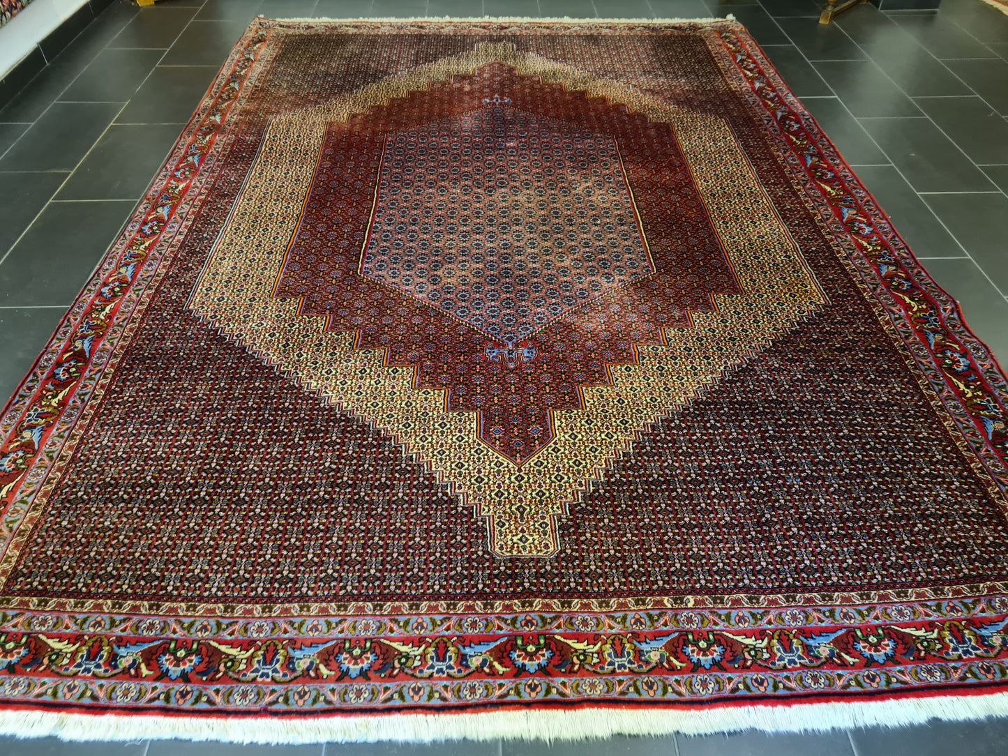 Königlicher Bidjar Perser Teppich Handgeknüpfter Orientteppich 352x255cm