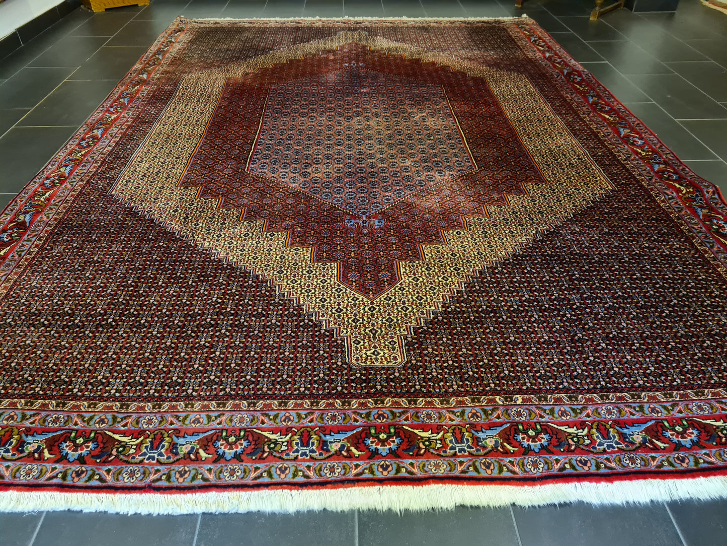 Königlicher Bidjar Perser Teppich Handgeknüpfter Orientteppich 352x255cm