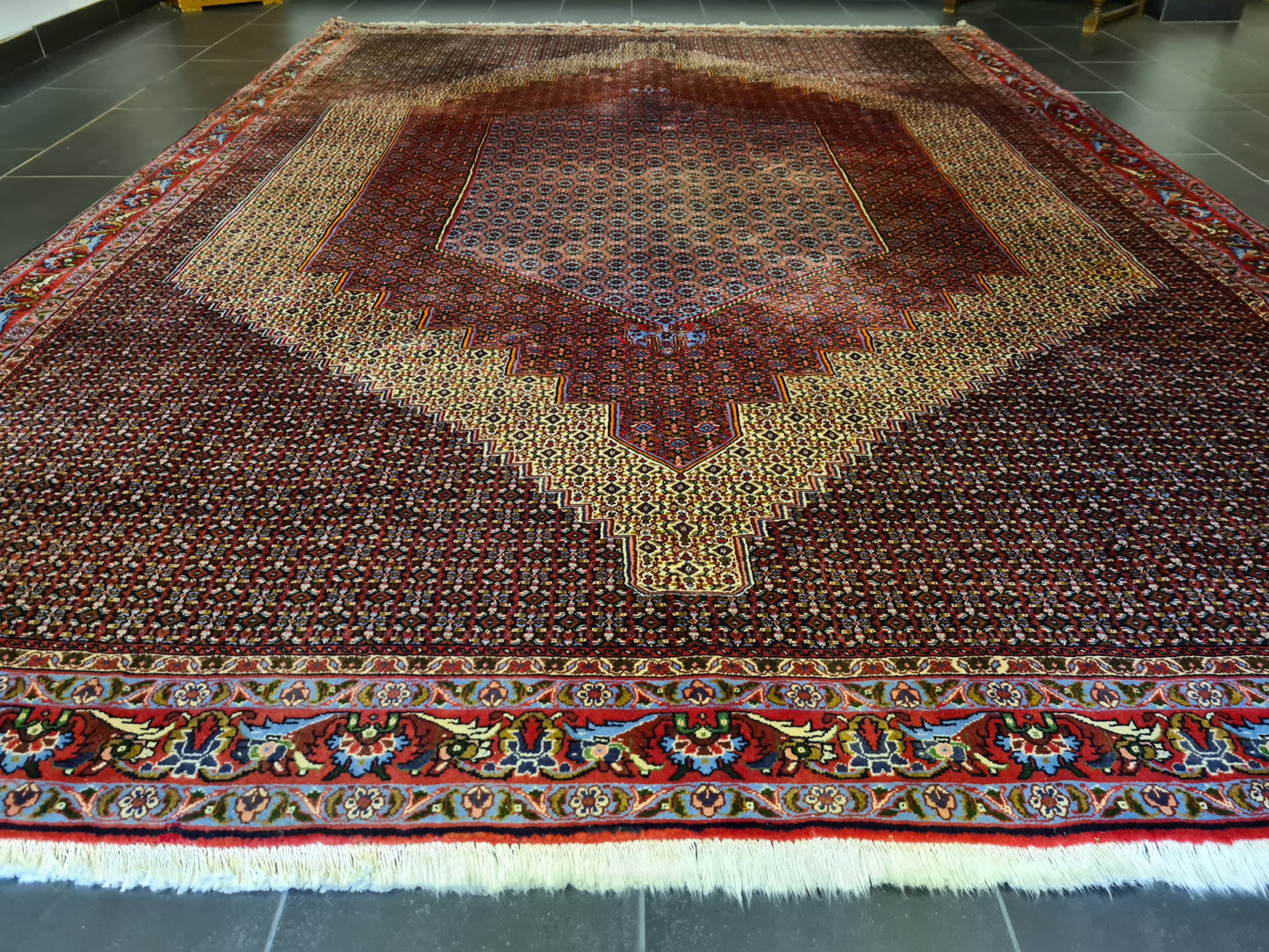 Königlicher Bidjar Perser Teppich Handgeknüpfter Orientteppich 352x255cm