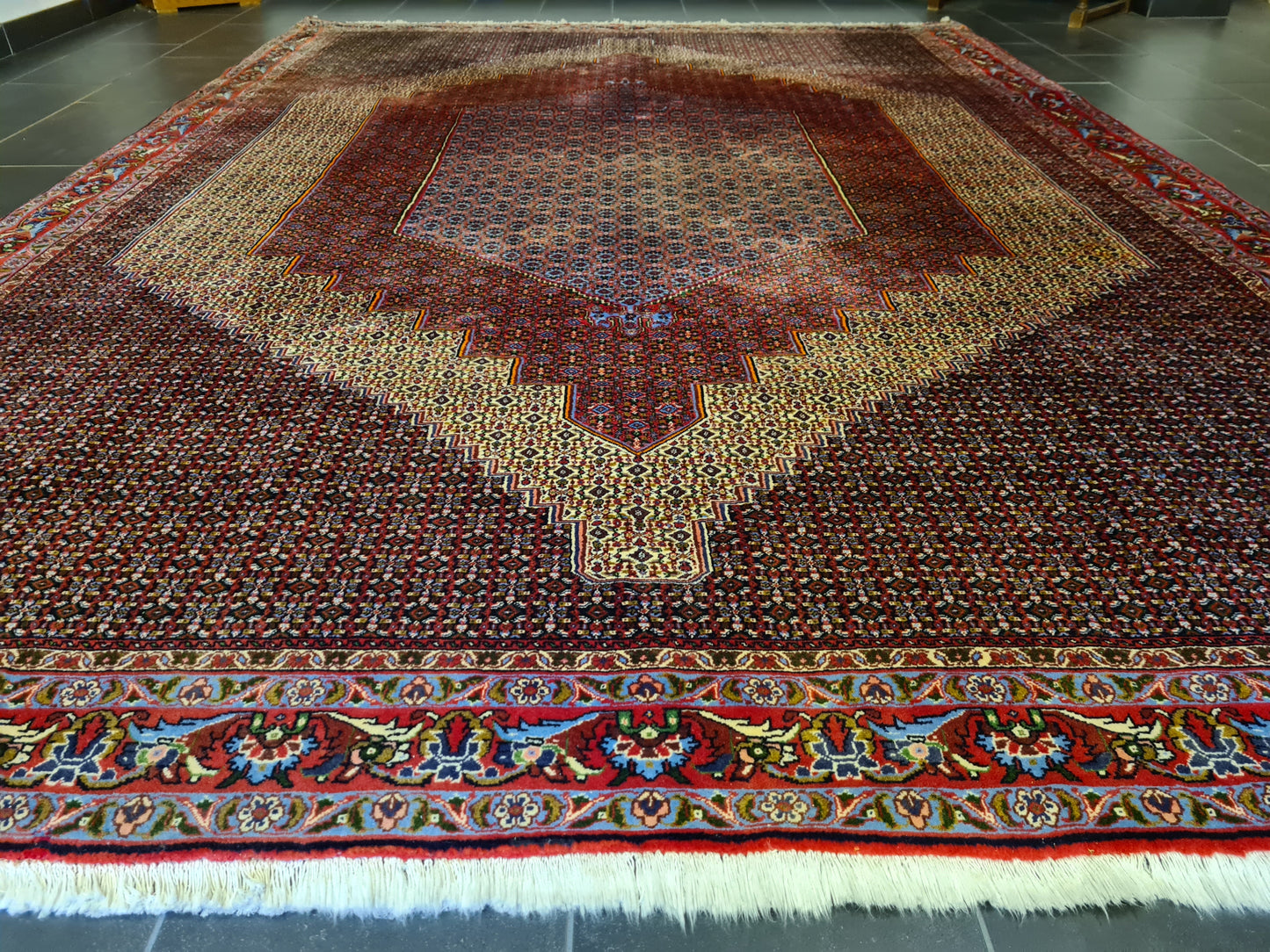 Königlicher Bidjar Perser Teppich Handgeknüpfter Orientteppich 352x255cm