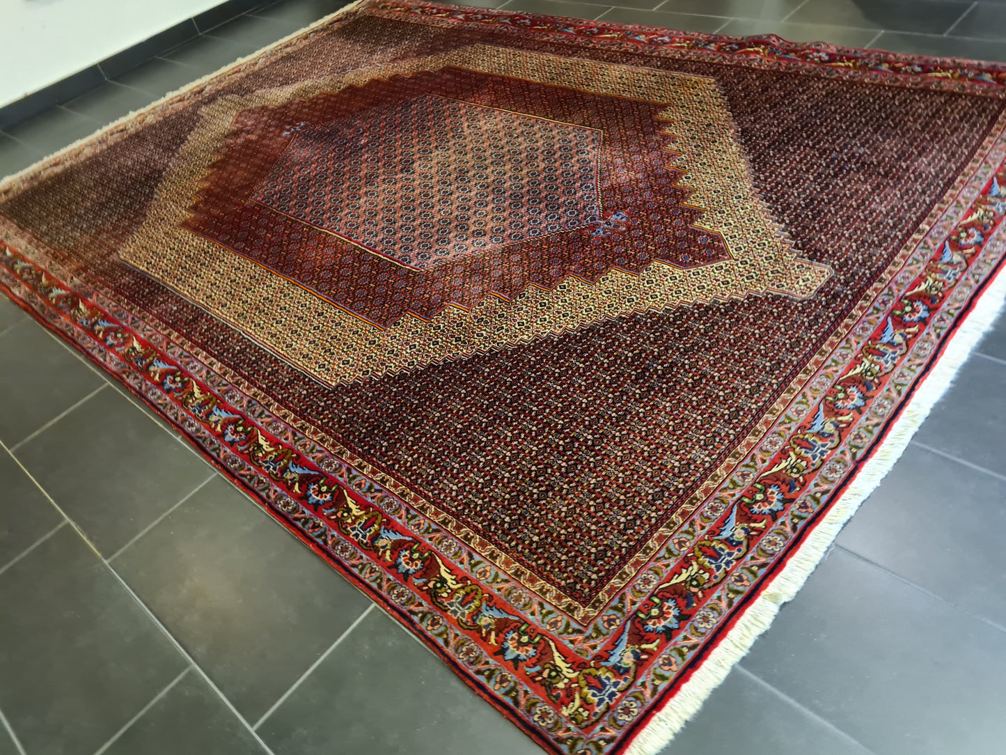 Königlicher Bidjar Perser Teppich Handgeknüpfter Orientteppich 352x255cm