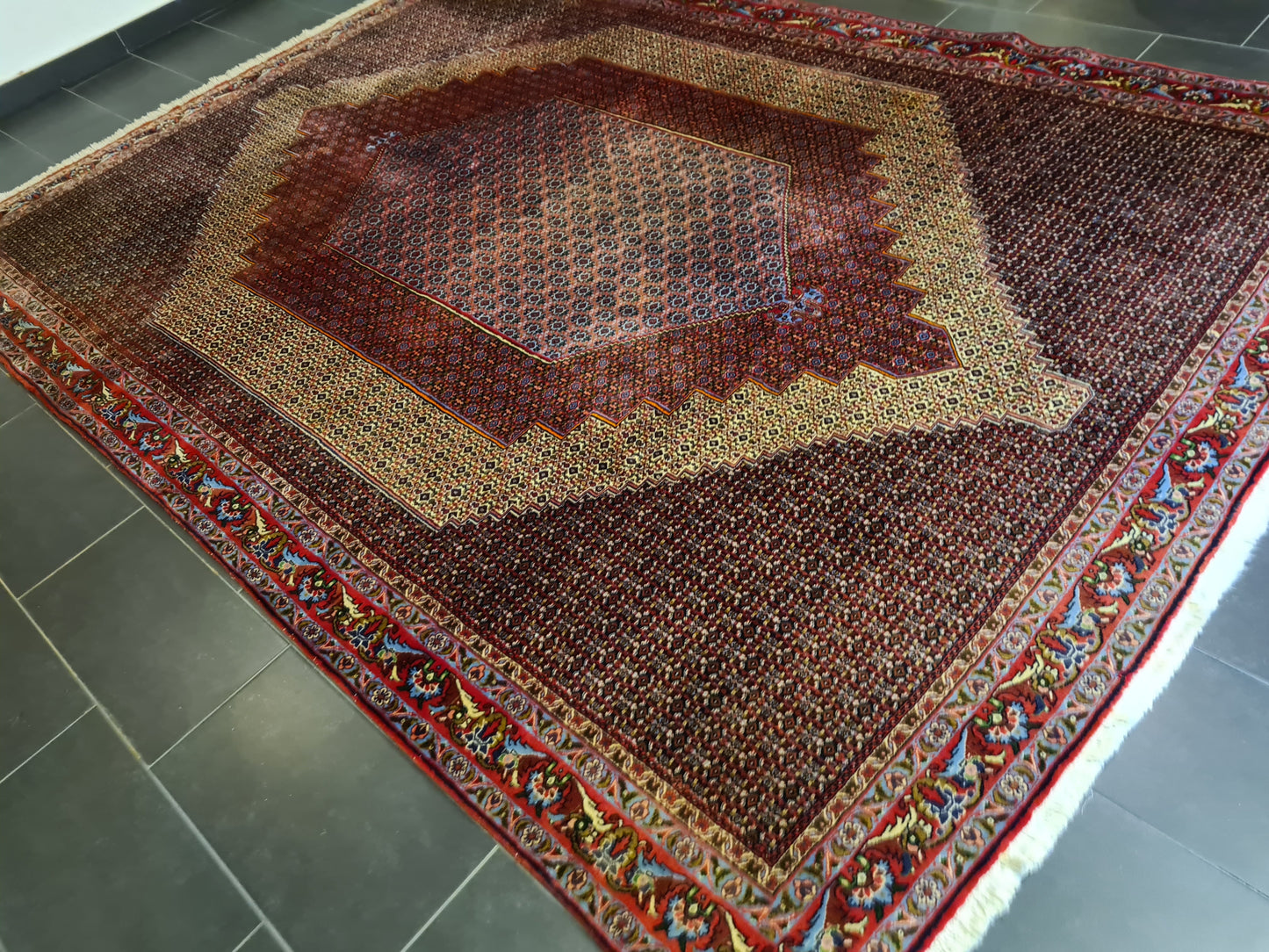 Königlicher Bidjar Perser Teppich Handgeknüpfter Orientteppich 352x255cm