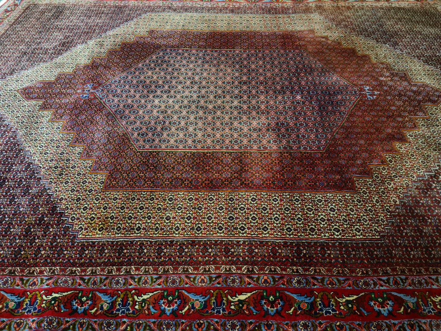 Königlicher Bidjar Perser Teppich Handgeknüpfter Orientteppich 352x255cm