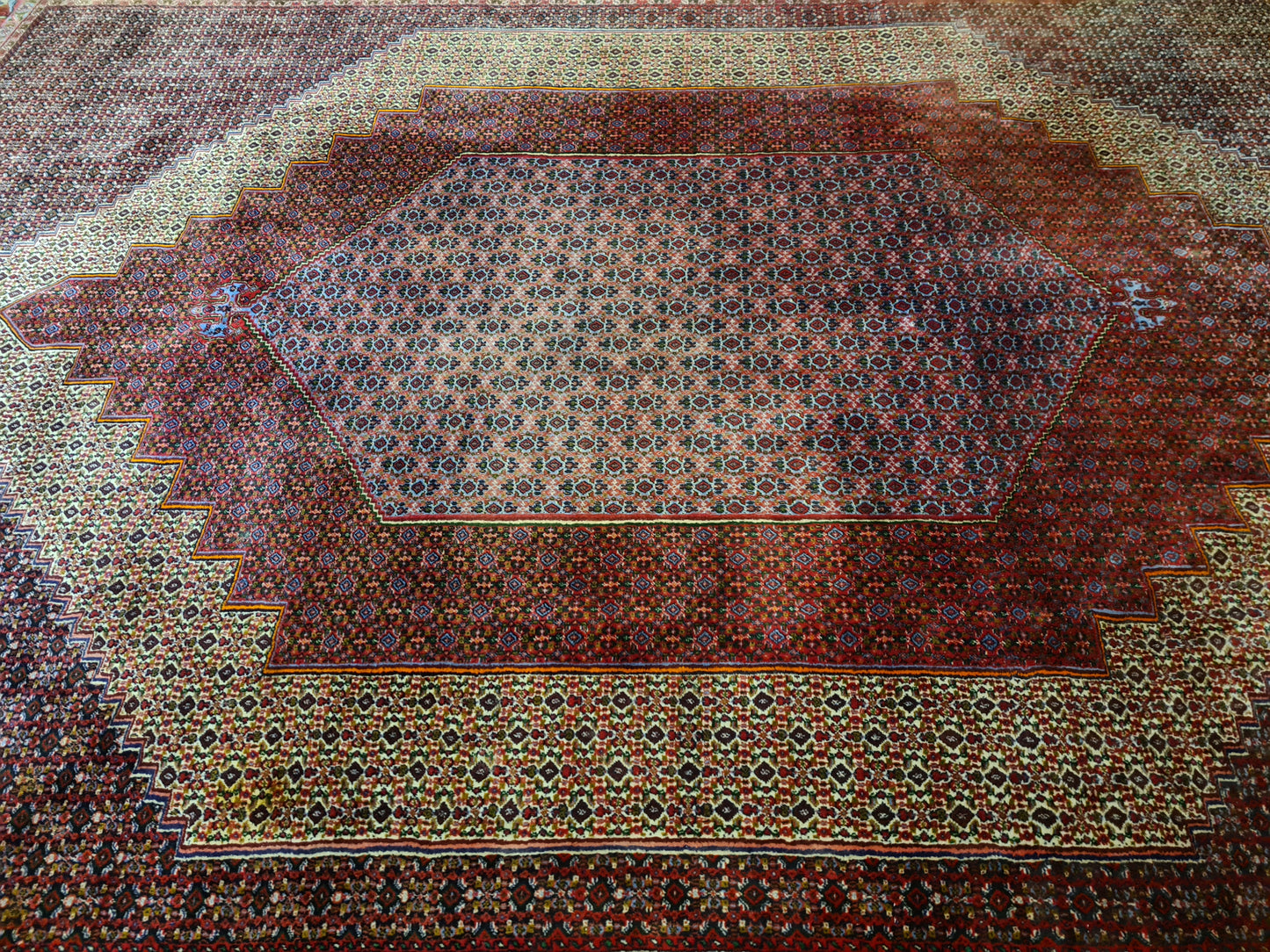 Königlicher Bidjar Perser Teppich Handgeknüpfter Orientteppich 352x255cm