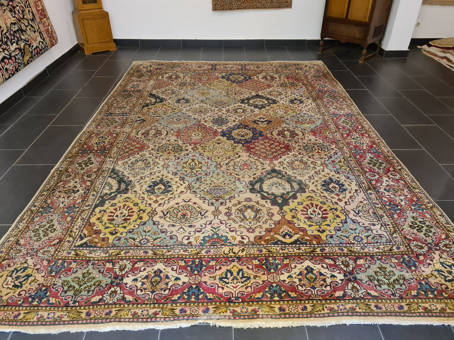 Königlicher Handgeknüpfter Tabriz Perser Orientteppich 357x244cm