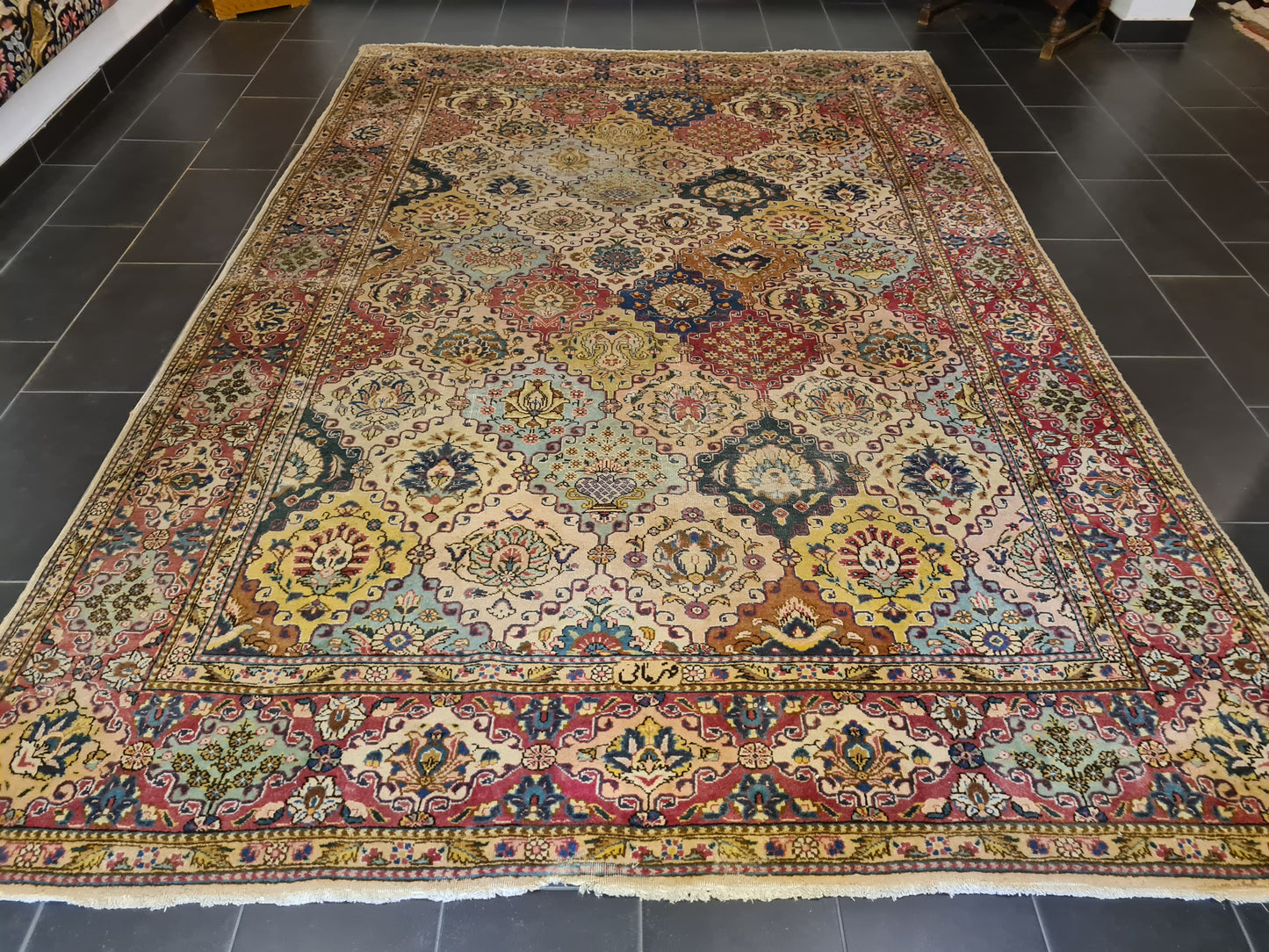 Königlicher Handgeknüpfter Tabriz Perser Orientteppich 357x244cm