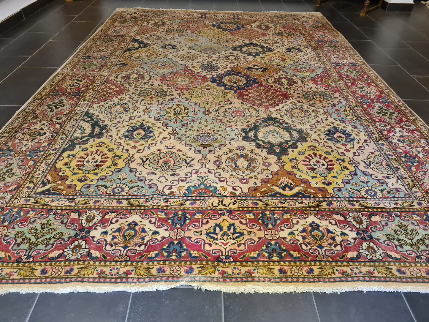 Königlicher Handgeknüpfter Tabriz Perser Orientteppich 357x244cm