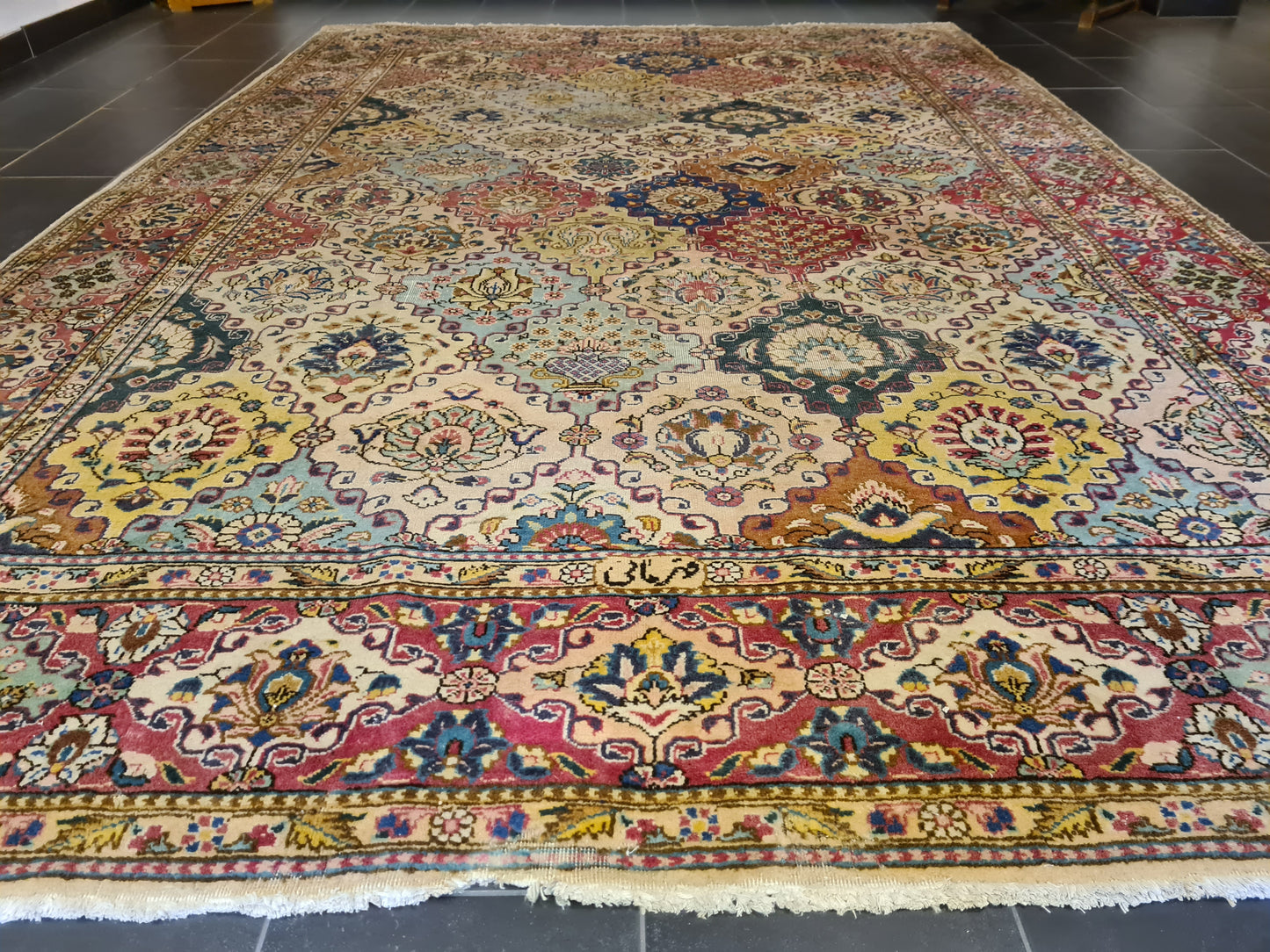 Königlicher Handgeknüpfter Tabriz Perser Orientteppich 357x244cm