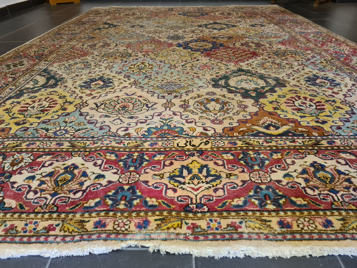 Königlicher Handgeknüpfter Tabriz Perser Orientteppich 357x244cm