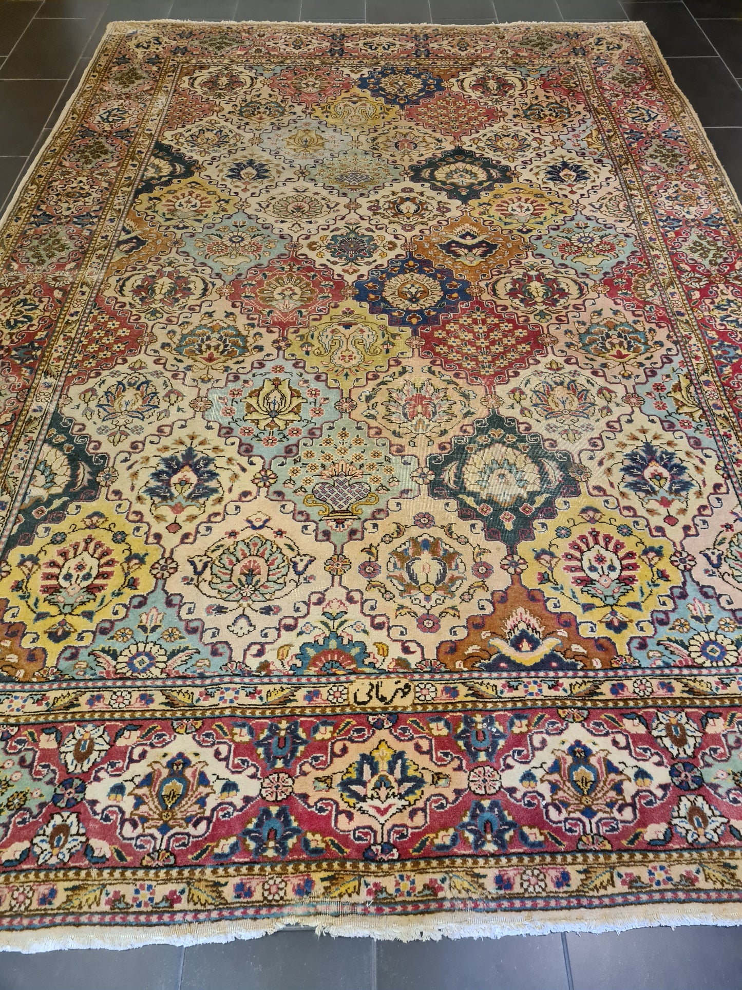 Königlicher Handgeknüpfter Tabriz Perser Orientteppich 357x244cm