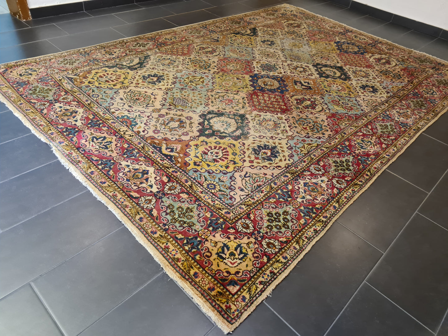 Königlicher Handgeknüpfter Tabriz Perser Orientteppich 357x244cm