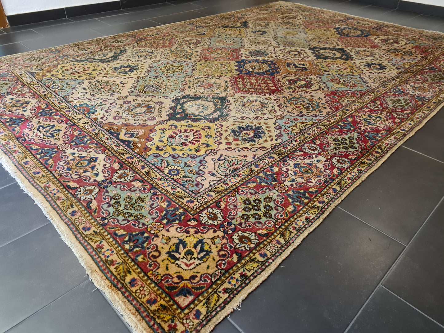 Königlicher Handgeknüpfter Tabriz Perser Orientteppich 357x244cm