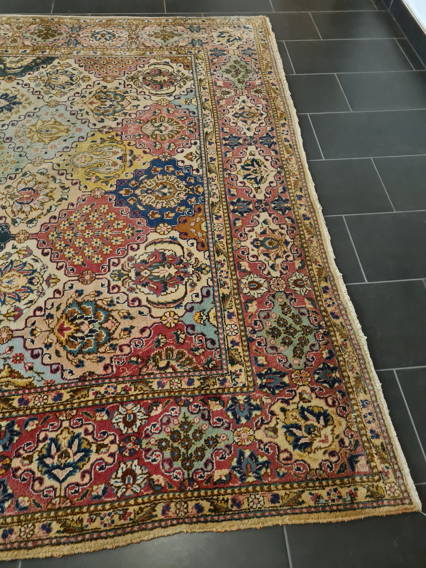 Königlicher Handgeknüpfter Tabriz Perser Orientteppich 357x244cm