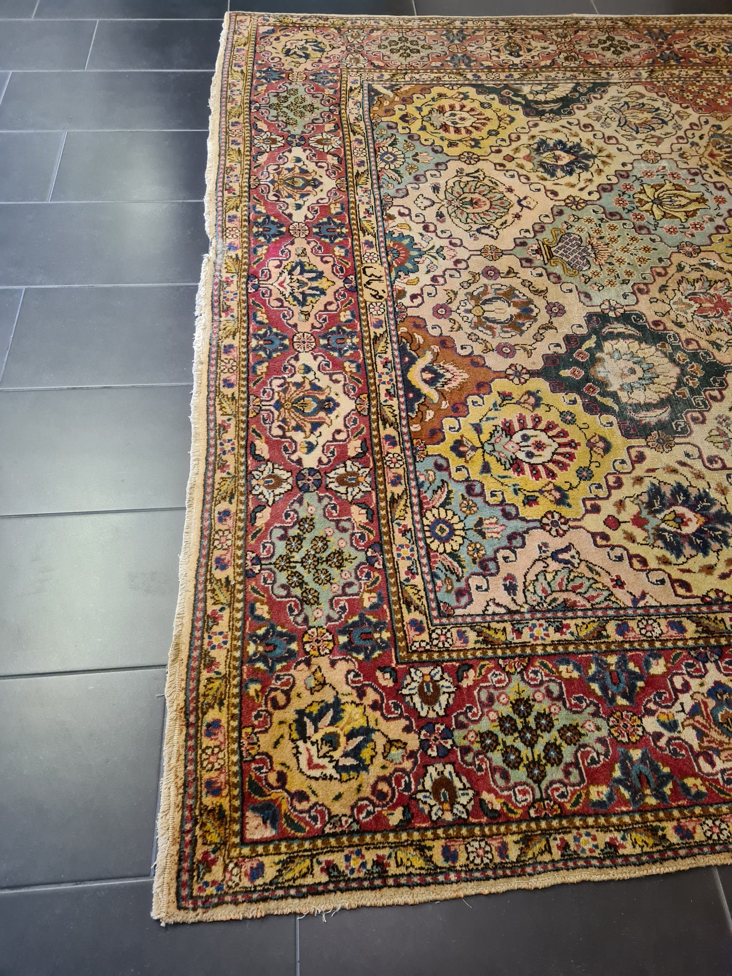 Königlicher Handgeknüpfter Tabriz Perser Orientteppich 357x244cm