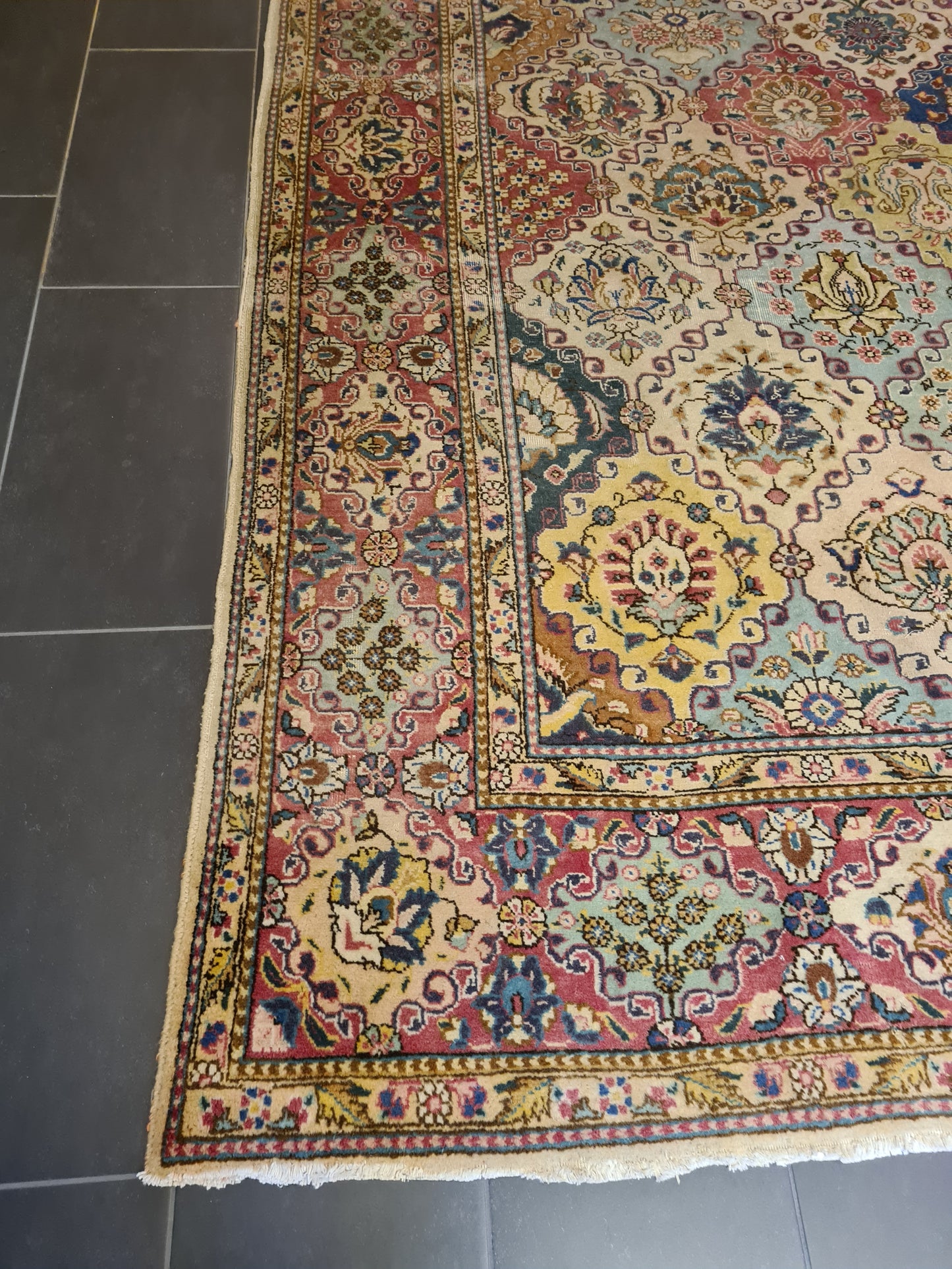 Königlicher Handgeknüpfter Tabriz Perser Orientteppich 357x244cm