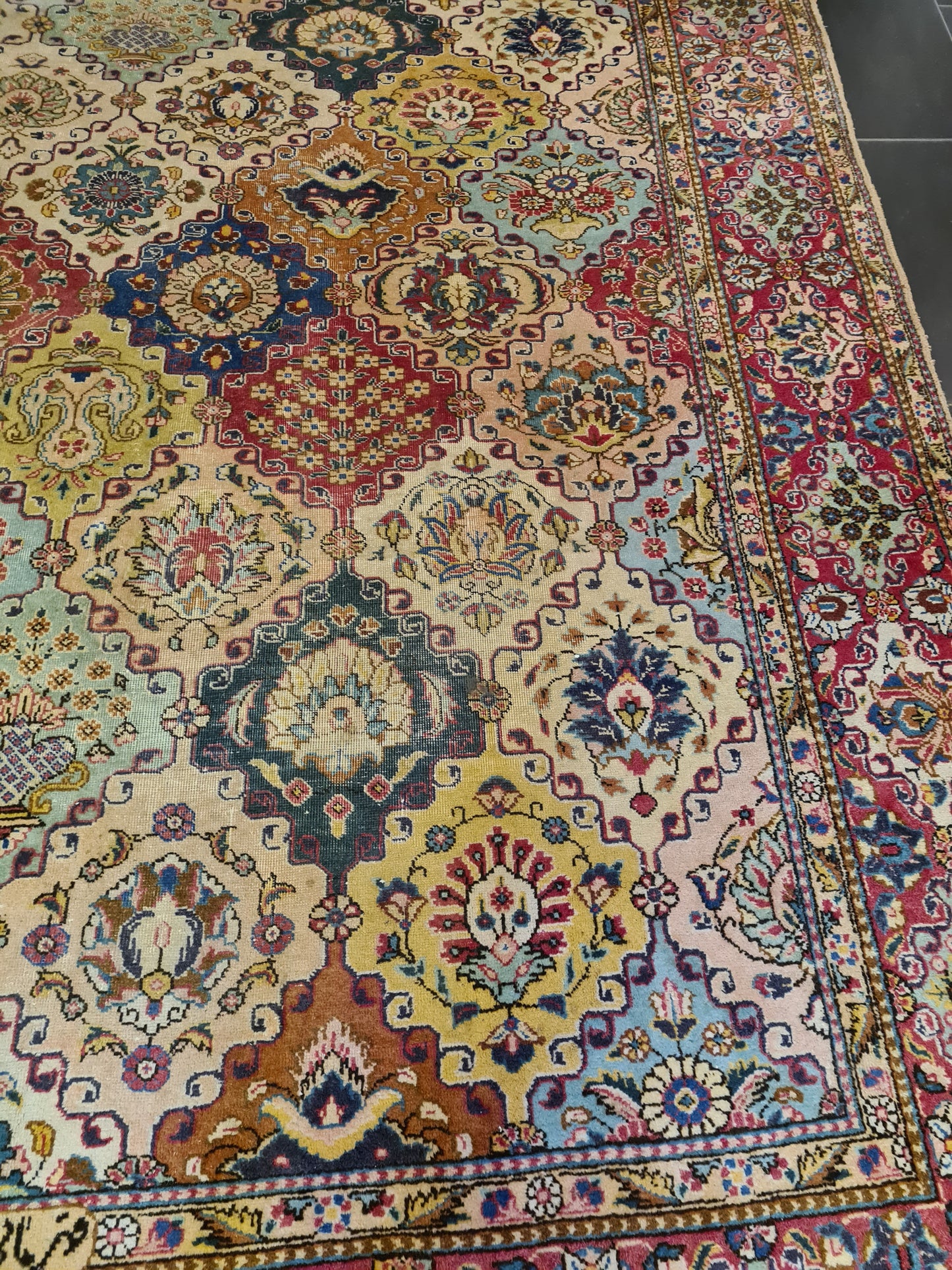 Königlicher Handgeknüpfter Tabriz Perser Orientteppich 357x244cm