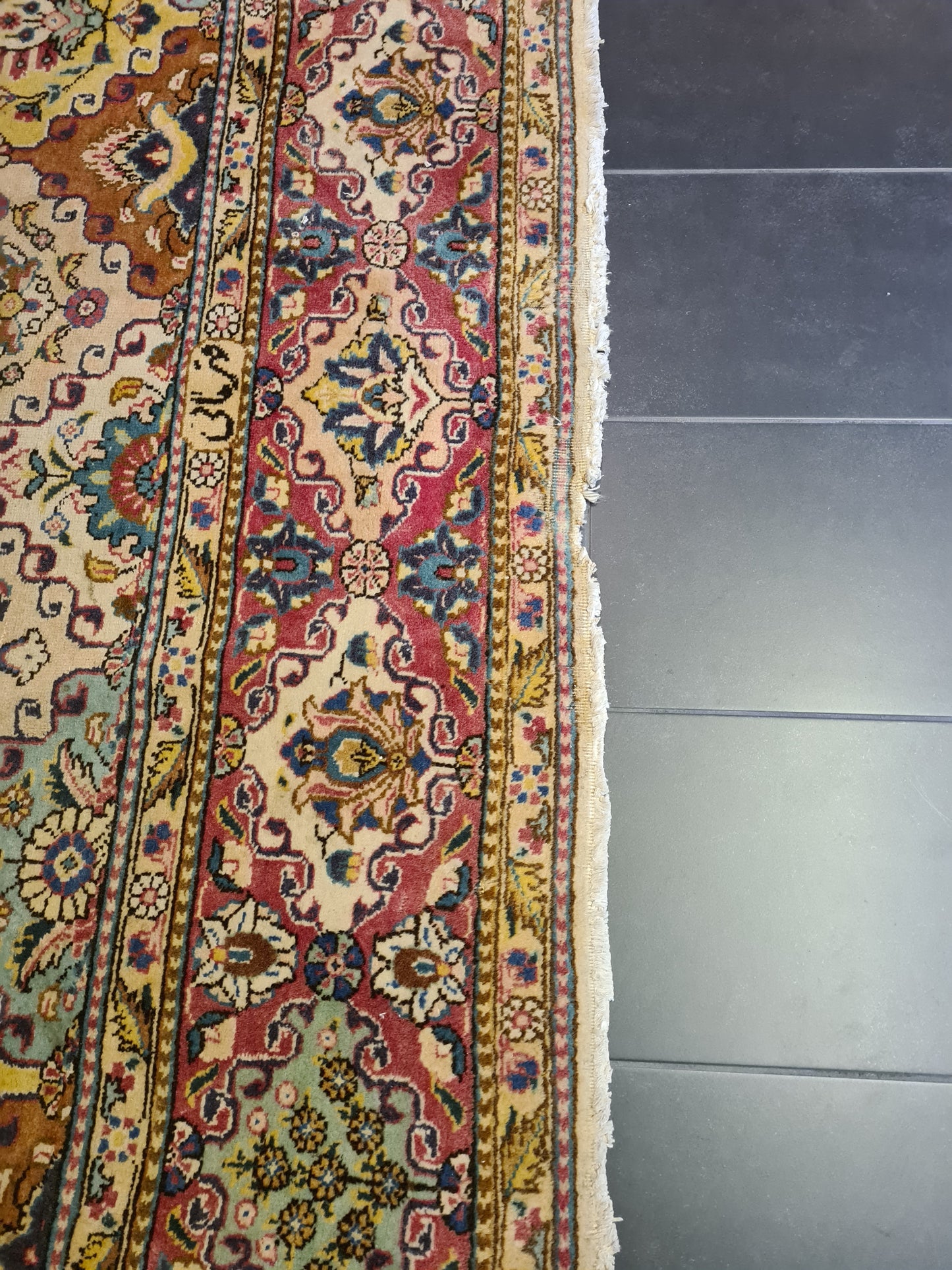 Königlicher Handgeknüpfter Tabriz Perser Orientteppich 357x244cm