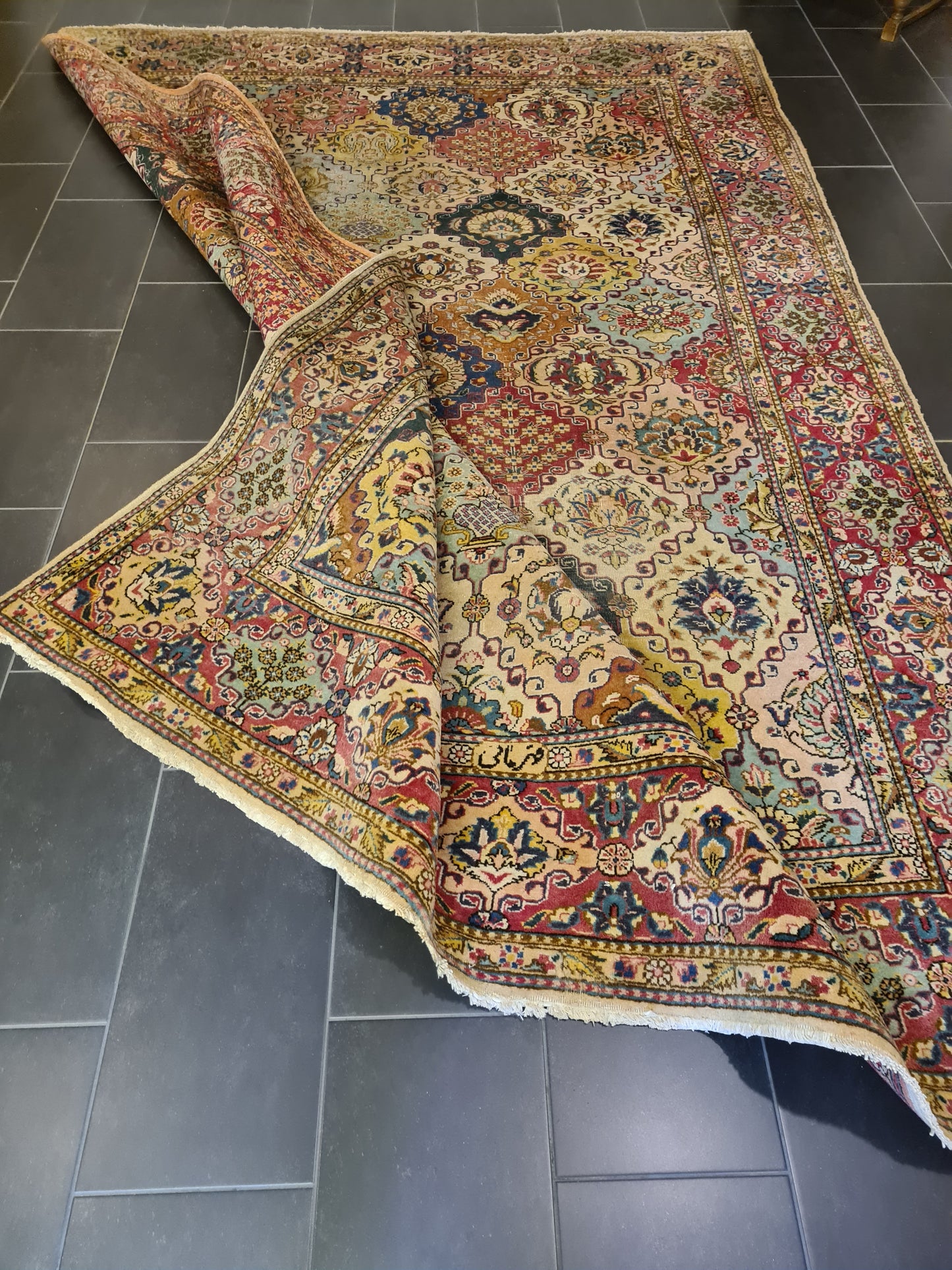 Königlicher Handgeknüpfter Tabriz Perser Orientteppich 357x244cm