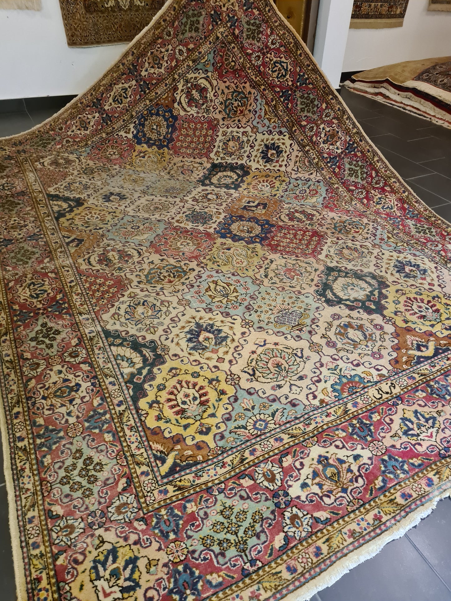 Königlicher Handgeknüpfter Tabriz Perser Orientteppich 357x244cm