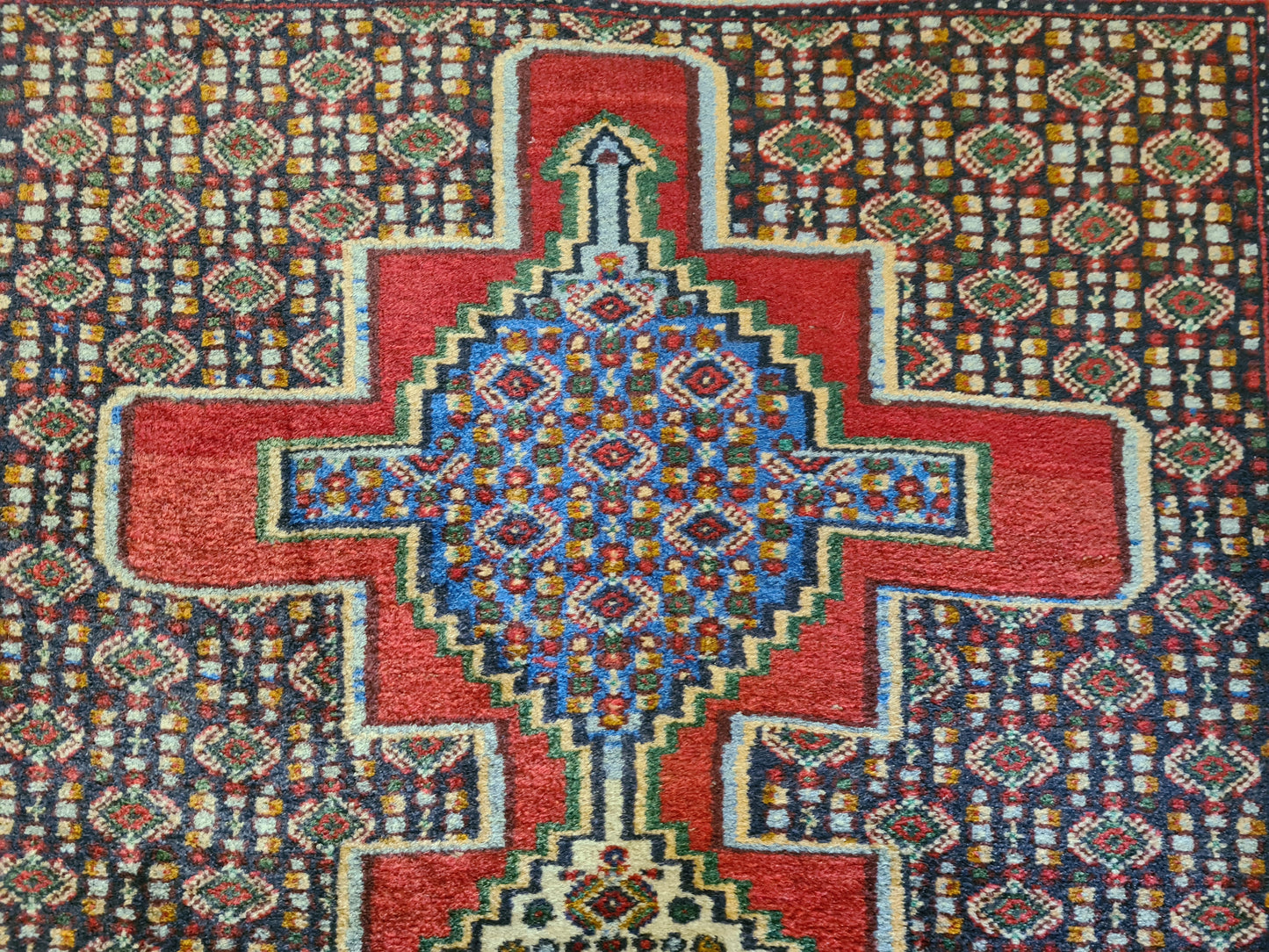 Edler Handgeknüpfter Senneh Bidjar Perser Teppich Orientteppich 110x75cm