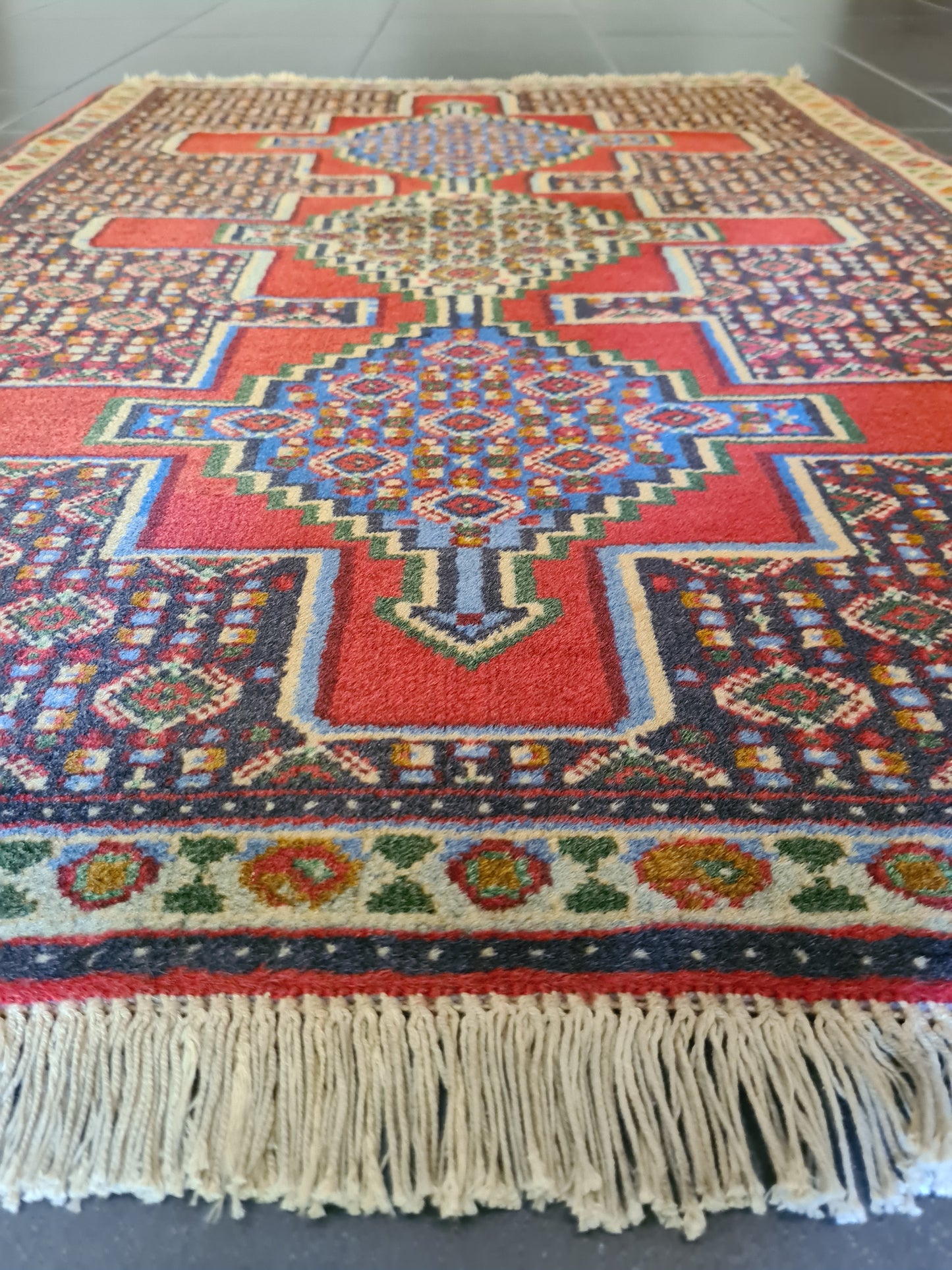 Edler Handgeknüpfter Senneh Bidjar Perser Teppich Orientteppich 110x75cm