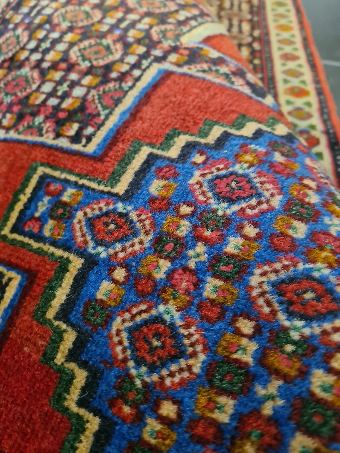 Edler Handgeknüpfter Senneh Bidjar Perser Teppich Orientteppich 110x75cm