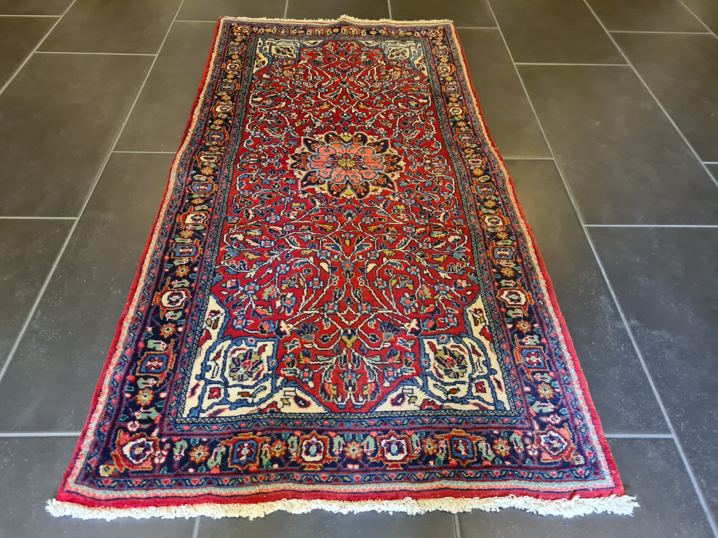 Edler Handgeknüpfter Perser Teppich Sarough Orientteppich 131x60cm