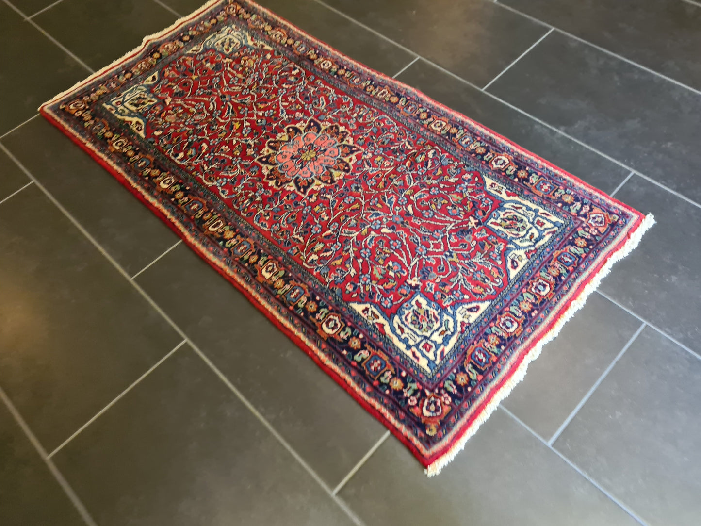 Edler Handgeknüpfter Perser Teppich Sarough Orientteppich 131x60cm