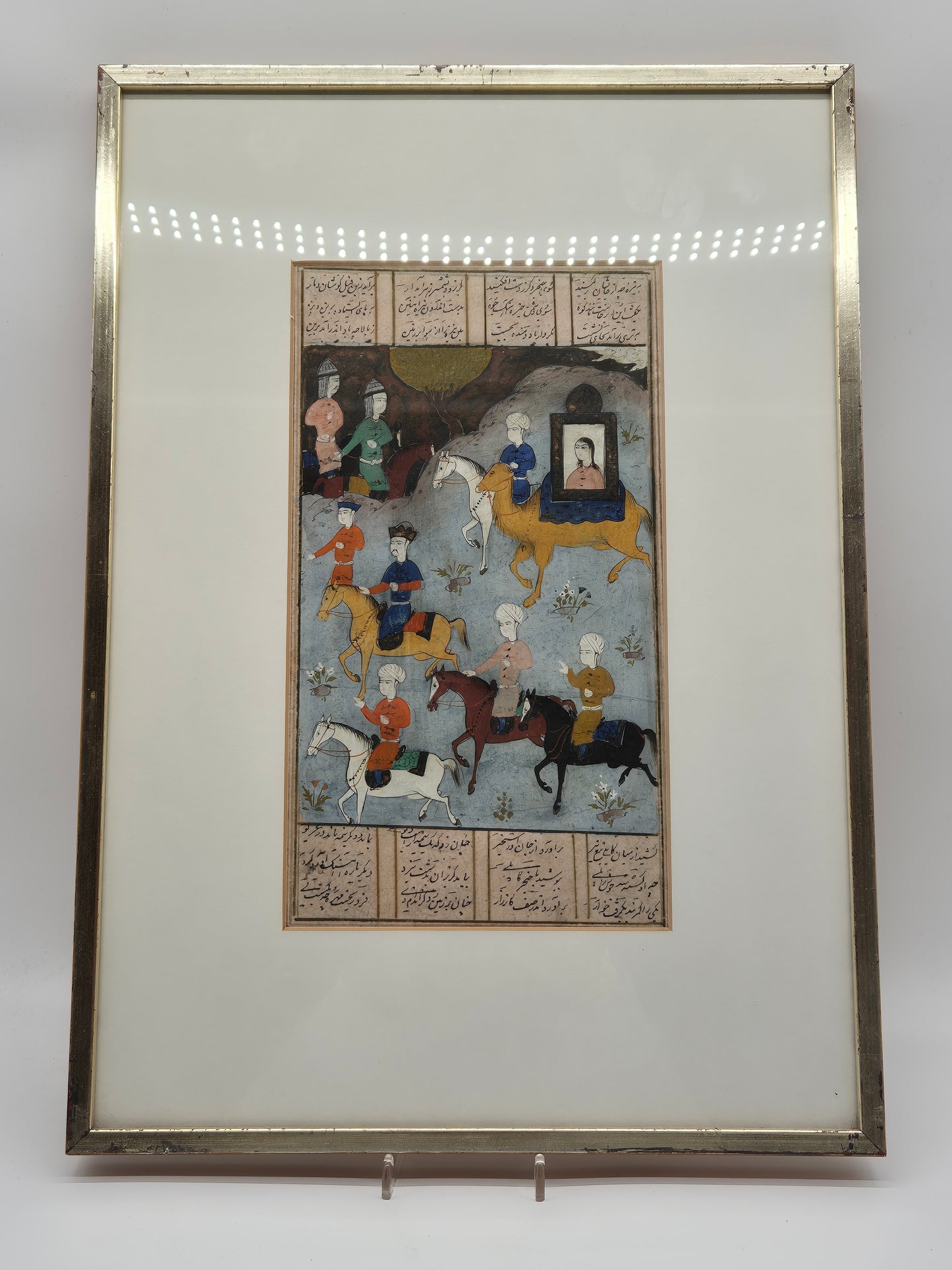 Alter Islamischer Kunstdruck Reiter auf dem Weg zur Schlacht