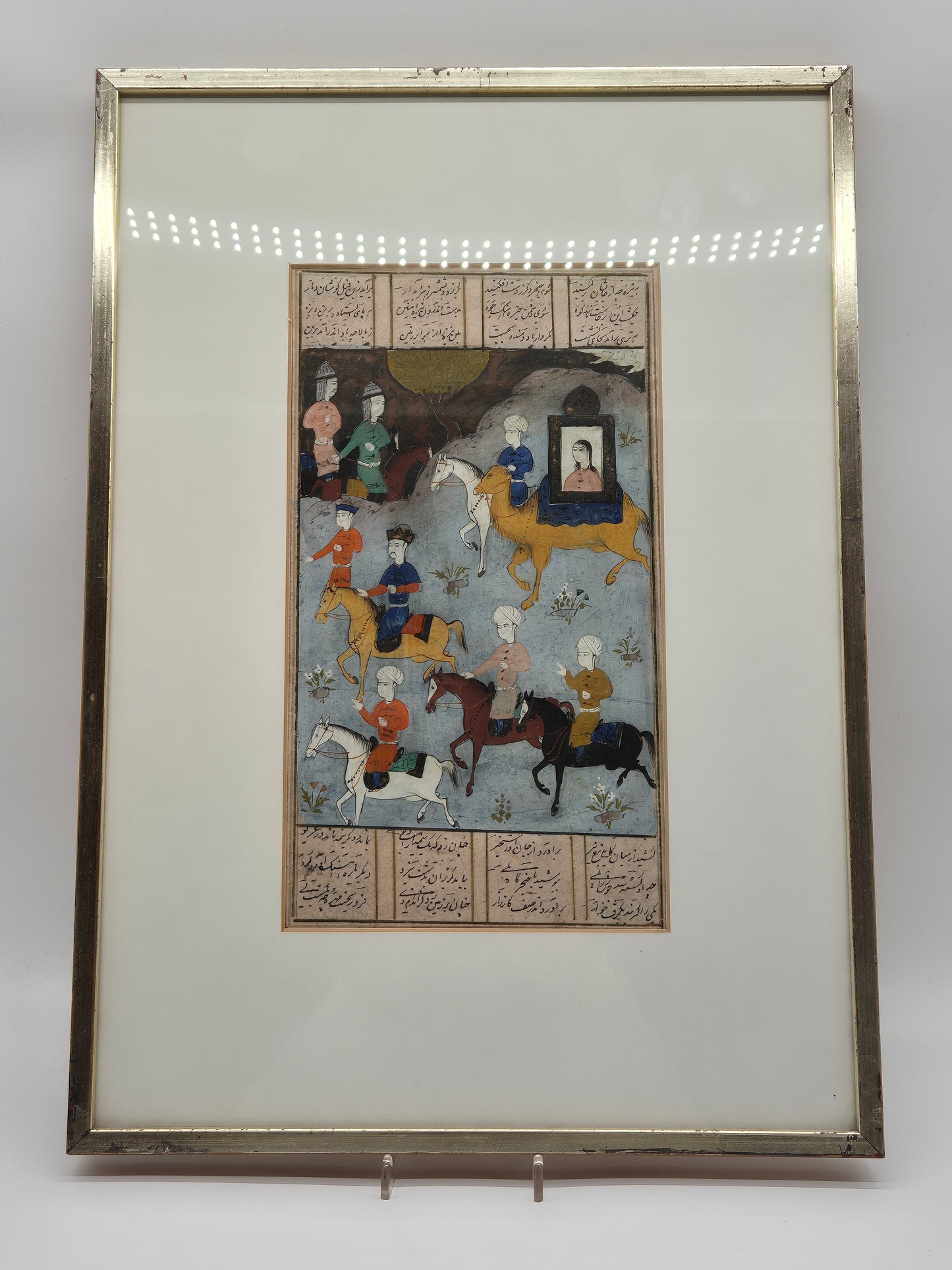 Alter Islamischer Kunstdruck Reiter auf dem Weg zur Schlacht