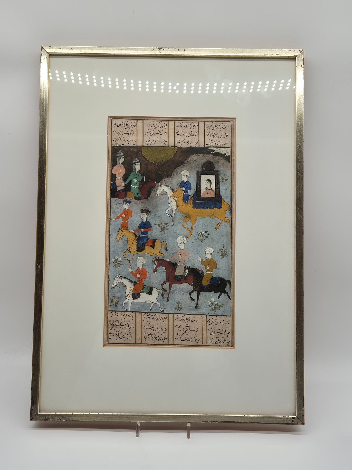 Alter Islamischer Kunstdruck Reiter auf dem Weg zur Schlacht