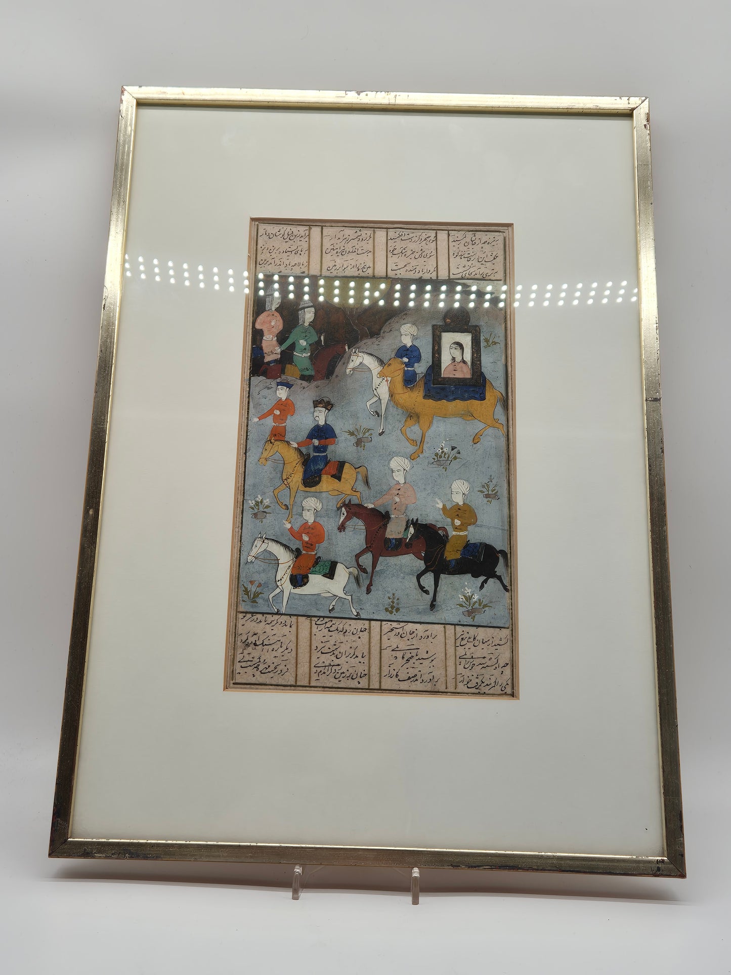 Alter Islamischer Kunstdruck Reiter auf dem Weg zur Schlacht