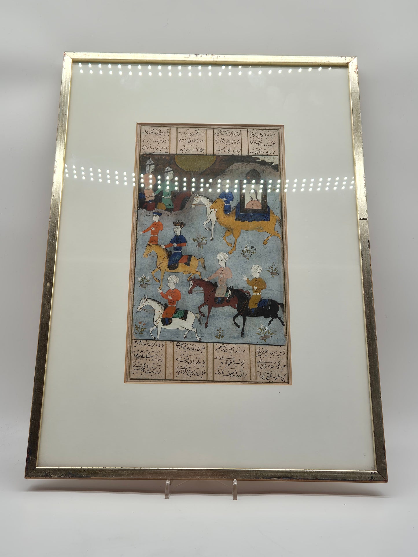 Alter Islamischer Kunstdruck Reiter auf dem Weg zur Schlacht