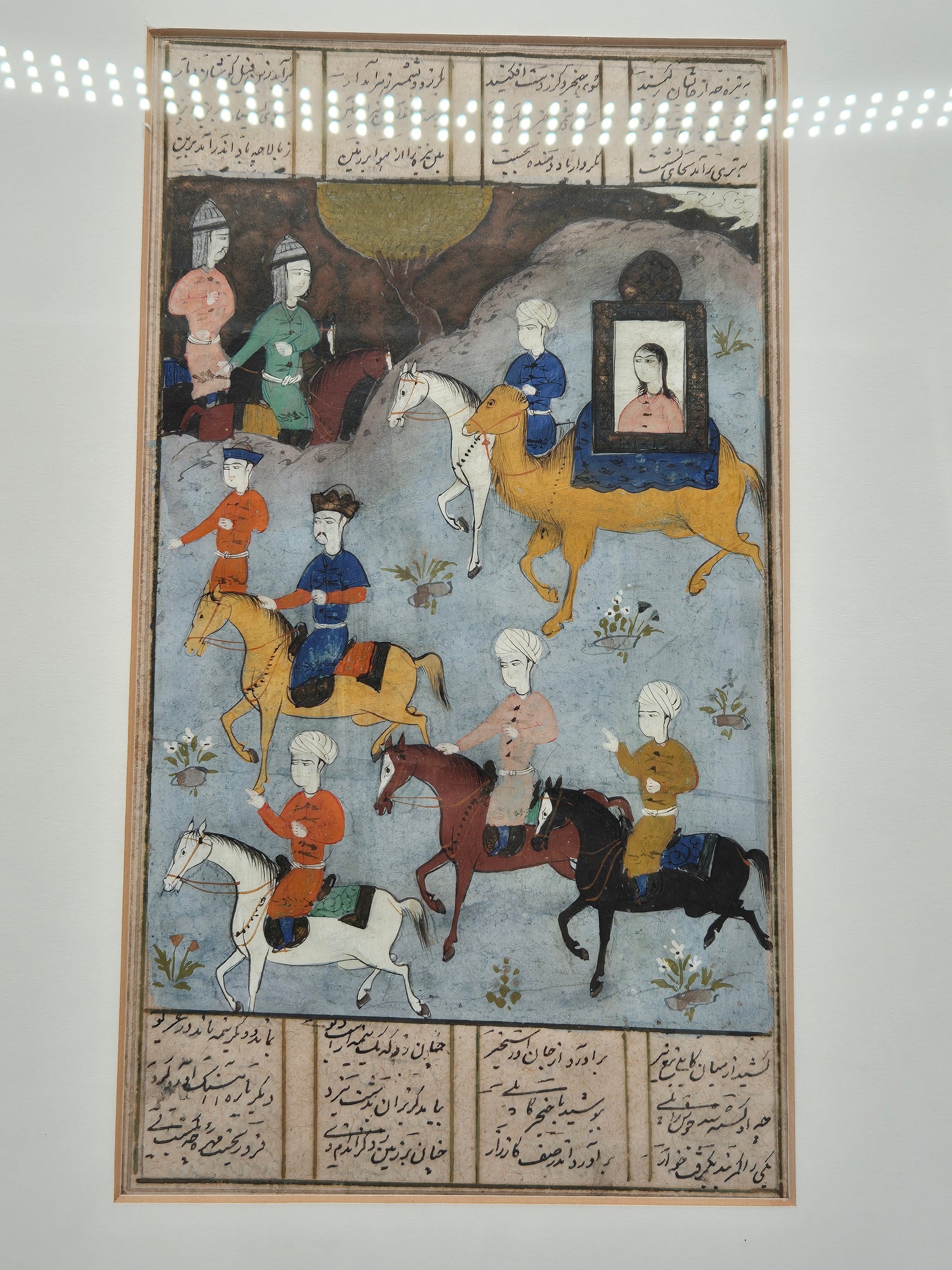 Alter Islamischer Kunstdruck Reiter auf dem Weg zur Schlacht