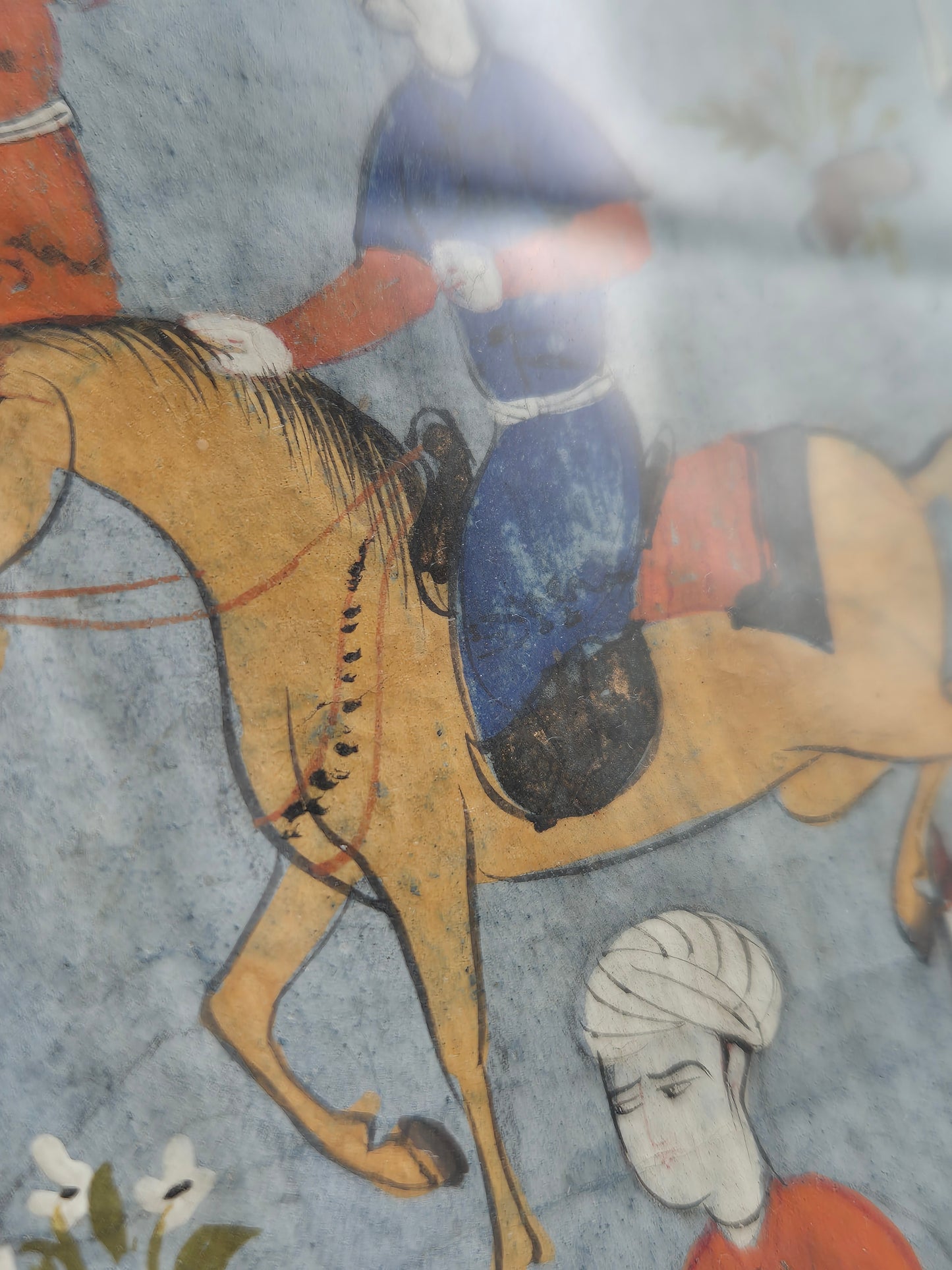 Alter Islamischer Kunstdruck Reiter auf dem Weg zur Schlacht