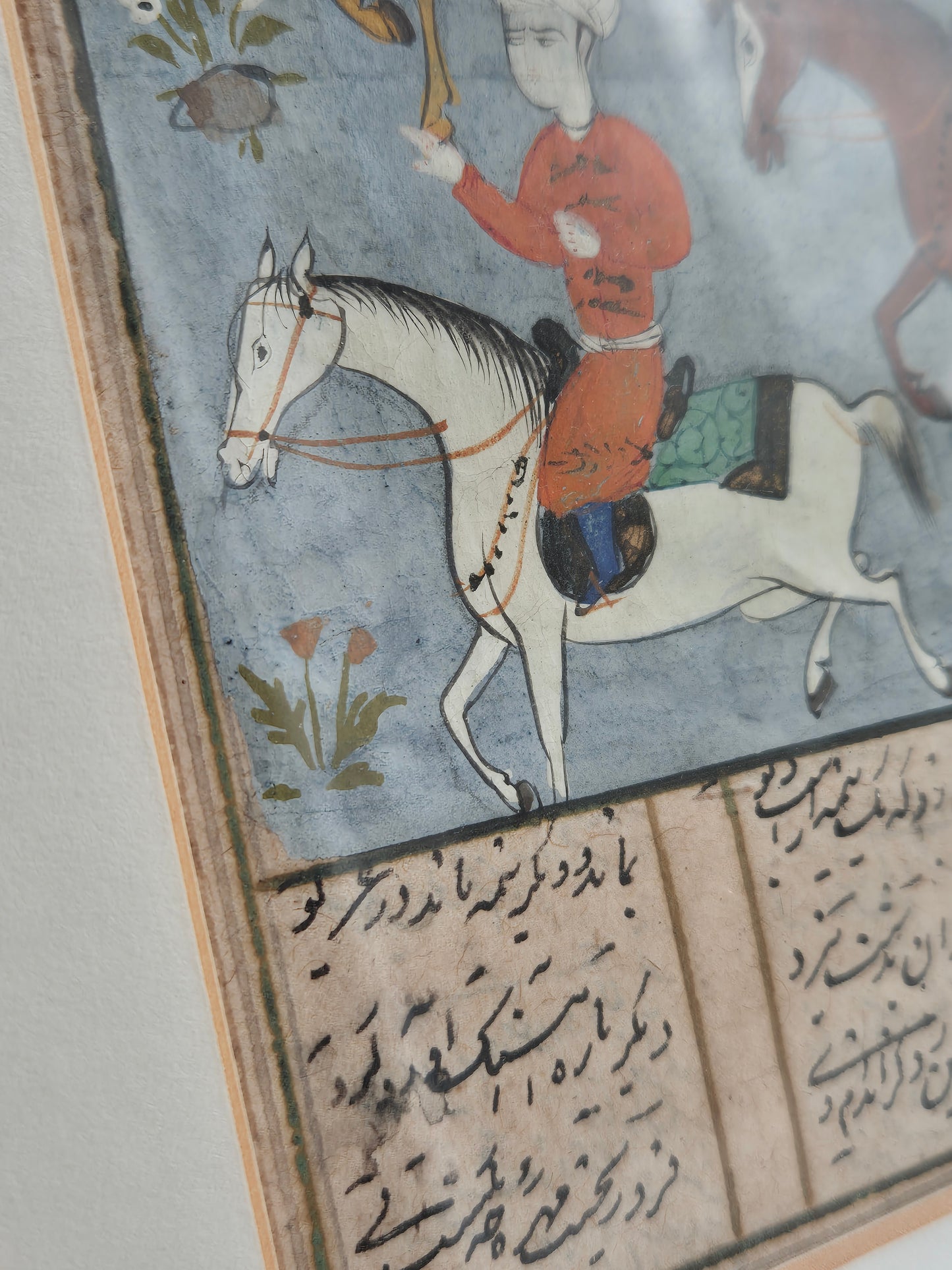 Alter Islamischer Kunstdruck Reiter auf dem Weg zur Schlacht