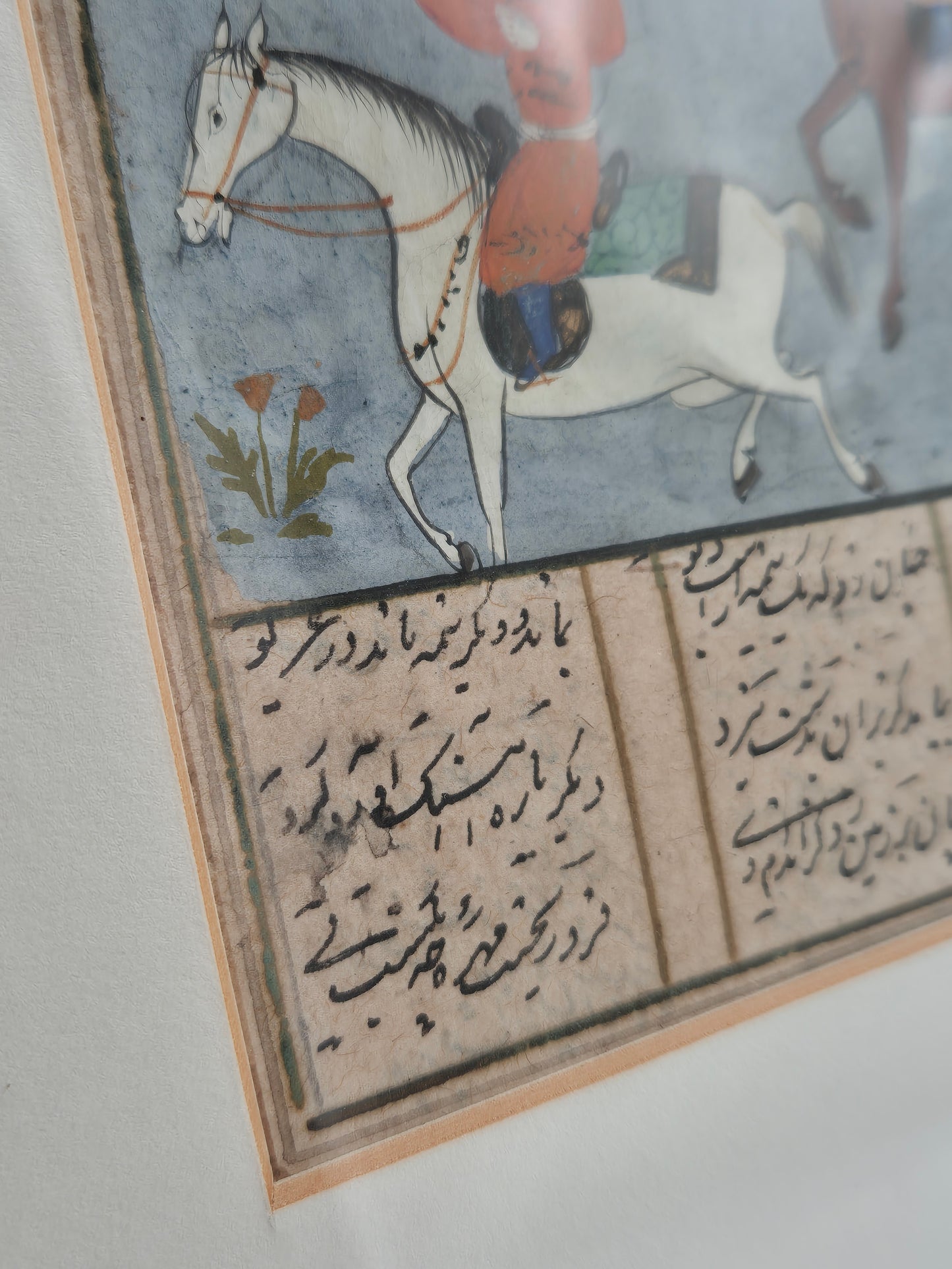 Alter Islamischer Kunstdruck Reiter auf dem Weg zur Schlacht