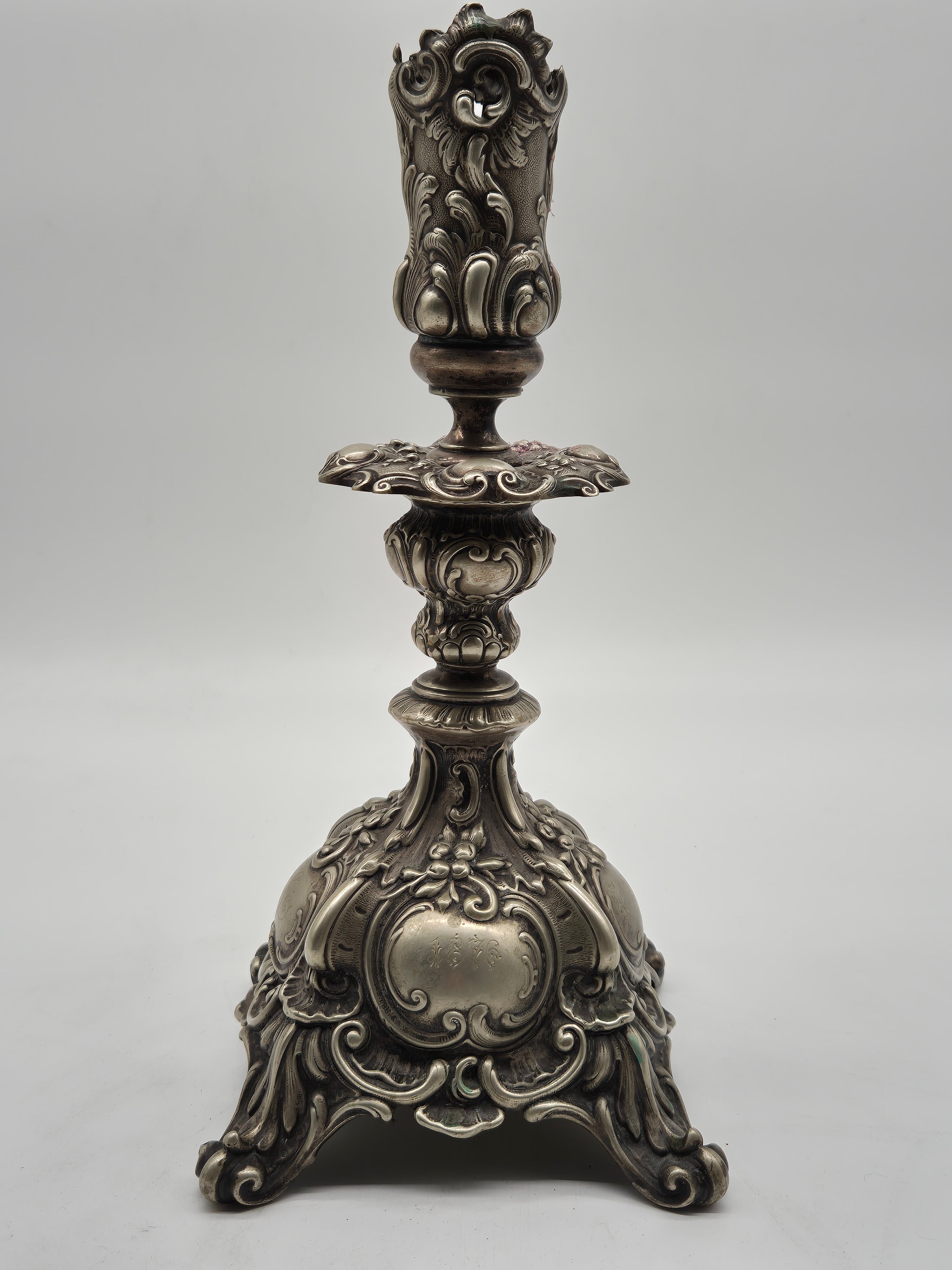 HENNIGER & CO. Berlin Zwei Jugendstil Kerzenhalter um 1900