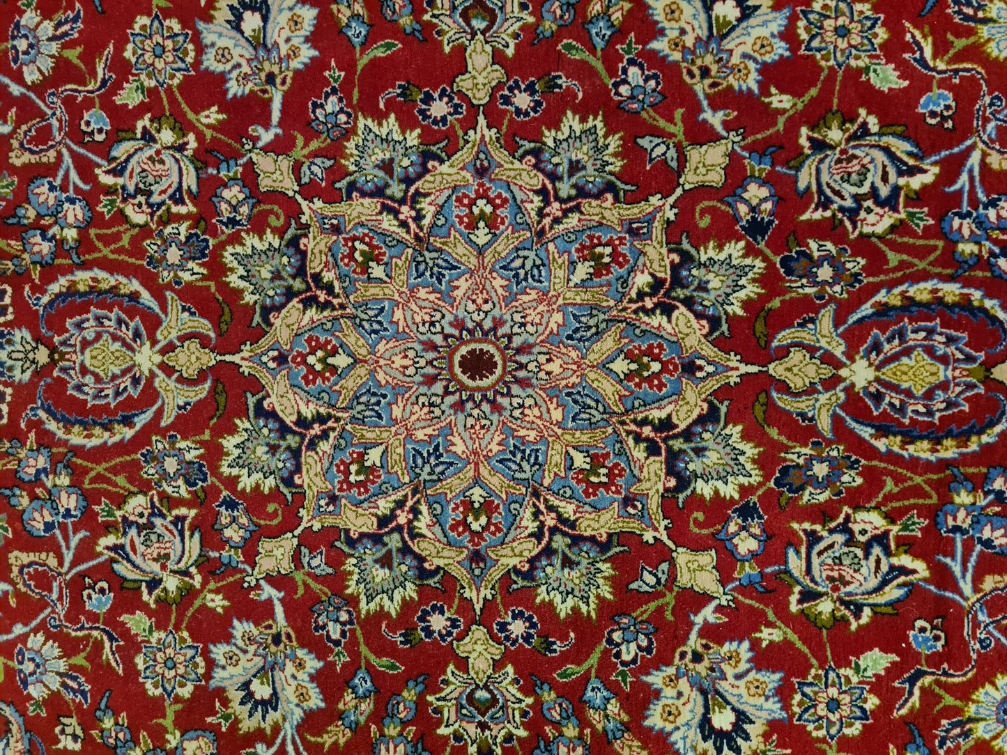 Feiner Handgeknüpfter Isfahan Perser Teppich Seiden Orientteppich 170x110cm