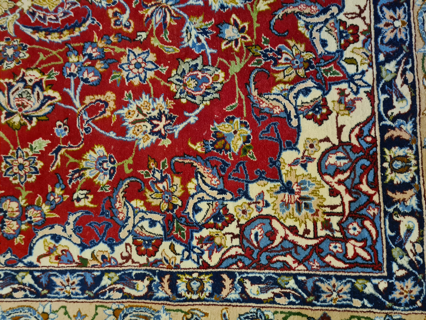 Feiner Handgeknüpfter Isfahan Perser Teppich Seiden Orientteppich 170x110cm