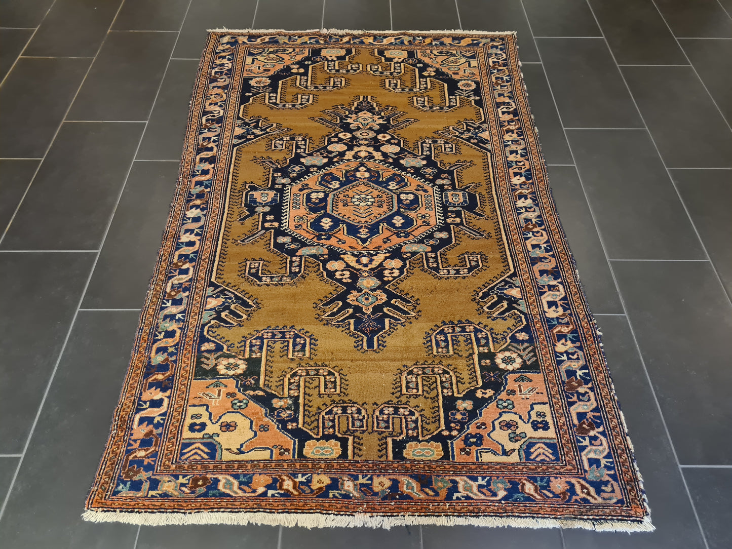 Antiker Handgeknüpfter Malaya Perser Orientteppich Sammlerstück 196x124cm