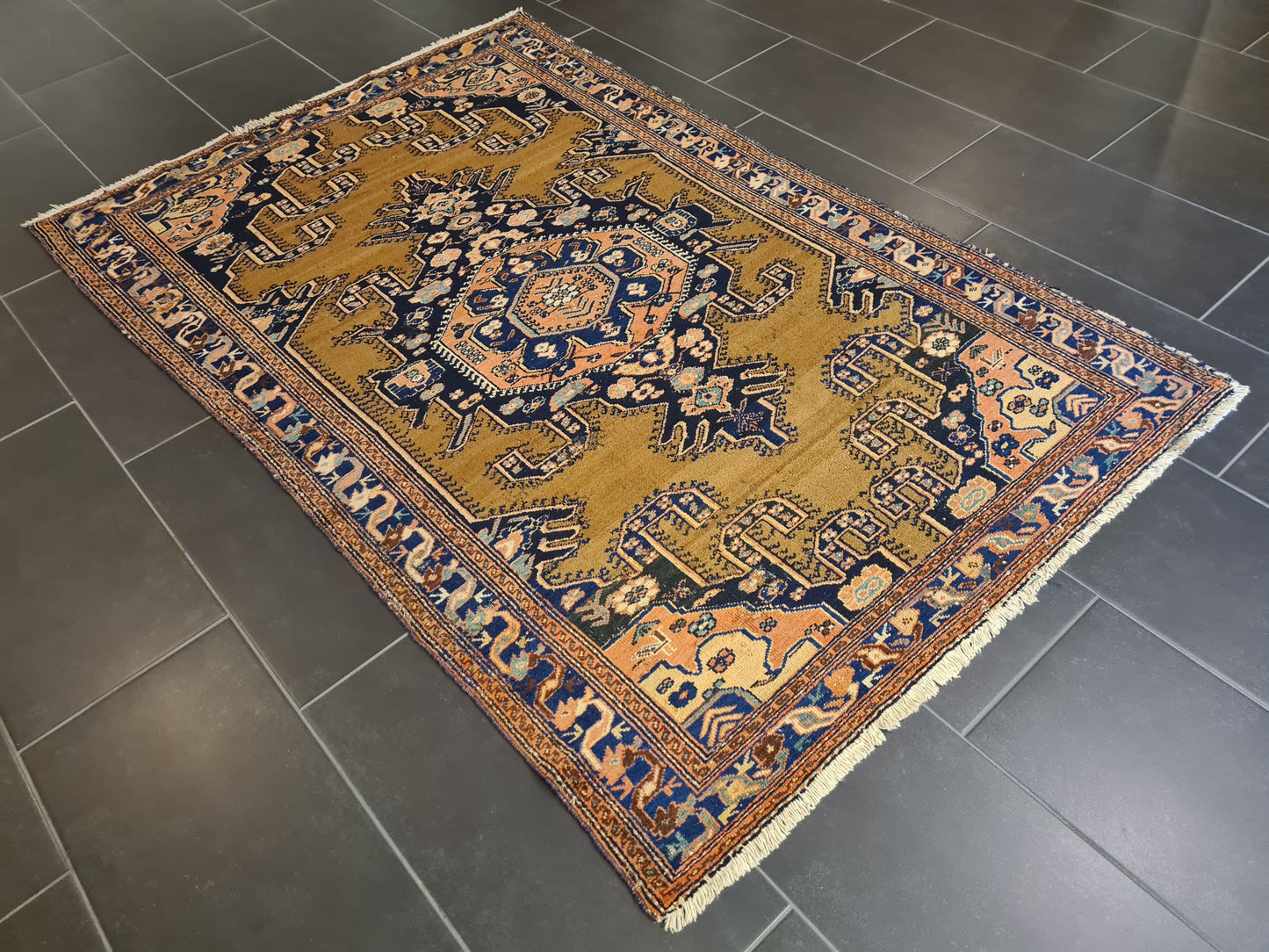 Antiker Handgeknüpfter Malaya Perser Orientteppich Sammlerstück 196x124cm