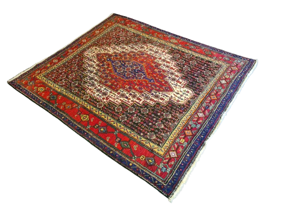 Antiker Handgeknüpfter Senneh Bidjar Perserteppich Orientteppich 147x124cm