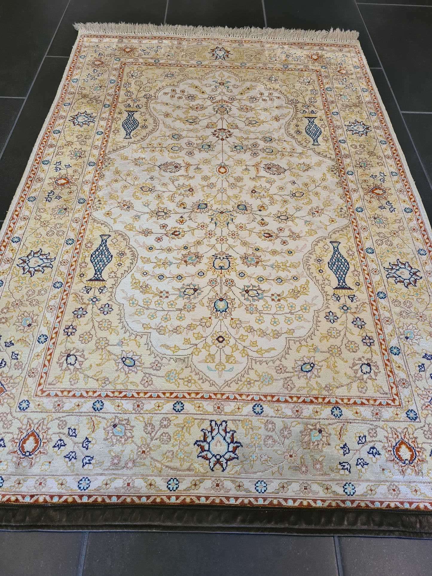 Seidenteppich Handgeknüpfter Hereke Türkei 130x81cm