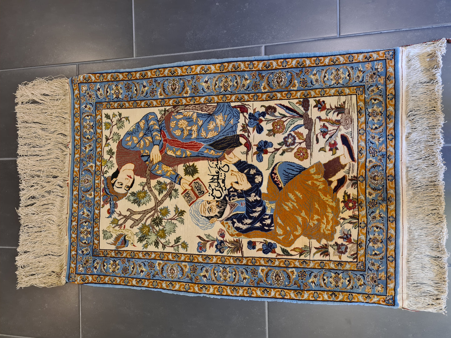 Wertvoller Feiner Handgeknüpfter Isfahan Perser Teppich Meisterwerk 100x71cm