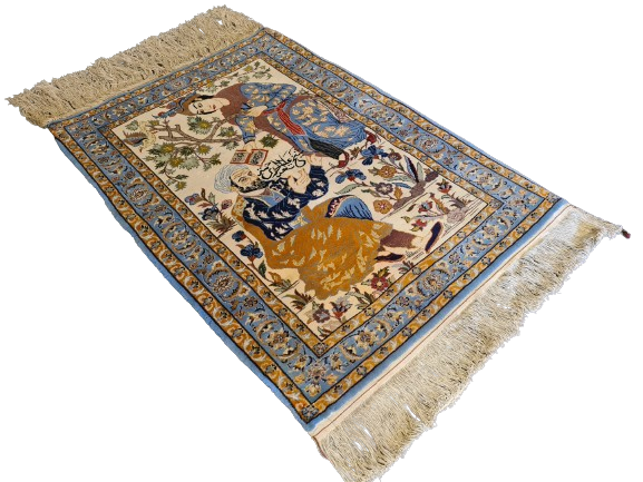 Wertvoller Feiner Handgeknüpfter Isfahan Perser Teppich Meisterwerk 100x71cm