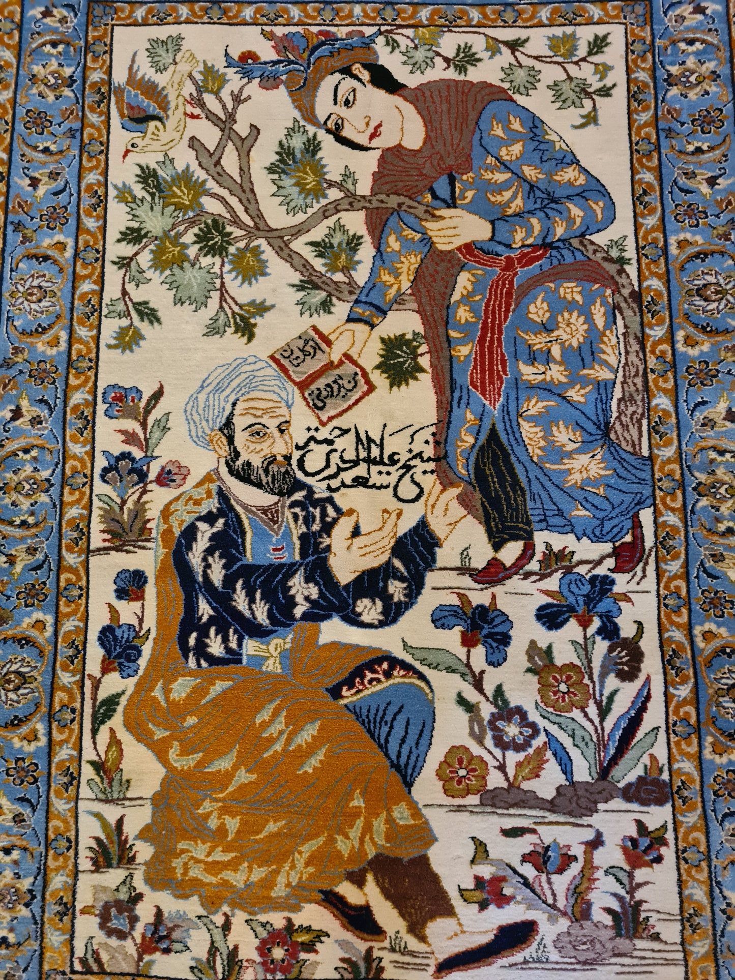 Wertvoller Feiner Handgeknüpfter Isfahan Perser Teppich Meisterwerk 100x71cm