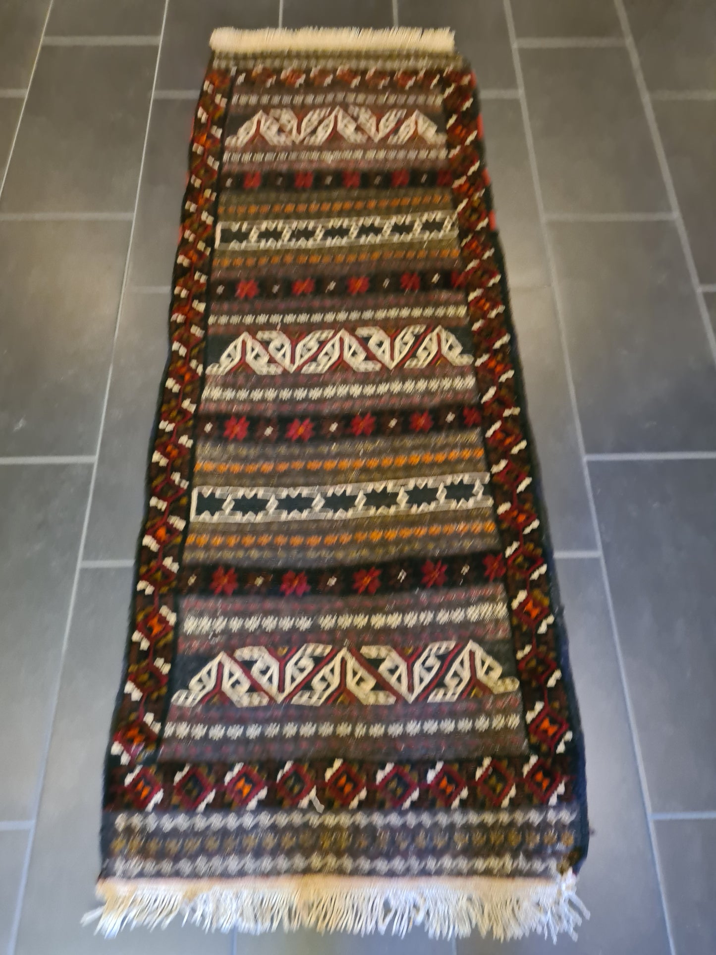 Antiker Handgeknüpfter Perser Teppich Belutsch Orientteppich Sammlerstück 193x72cm