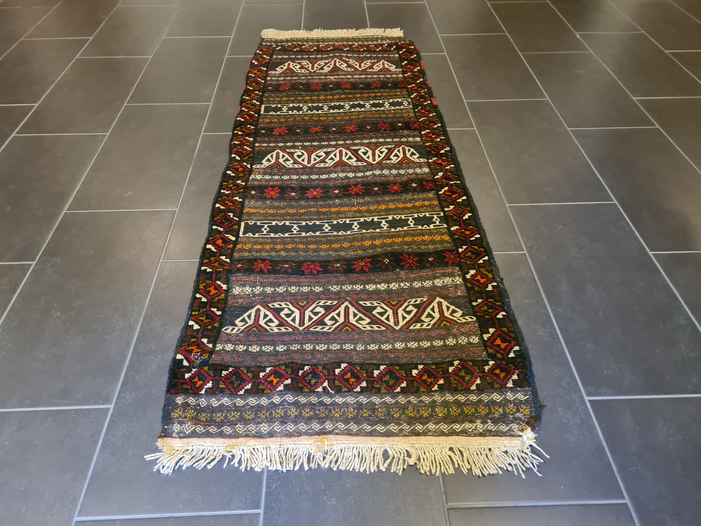 Antiker Handgeknüpfter Perser Teppich Belutsch Orientteppich Sammlerstück 193x72cm